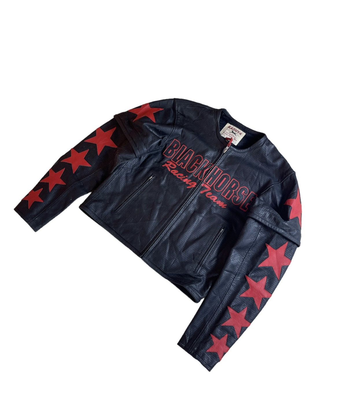 Other 🔥Vintage 90’’s Kadoya “Black Horse” Perforated Biker Jacket Size US M / EU 48-50 / 2 - 4 Thumbnail