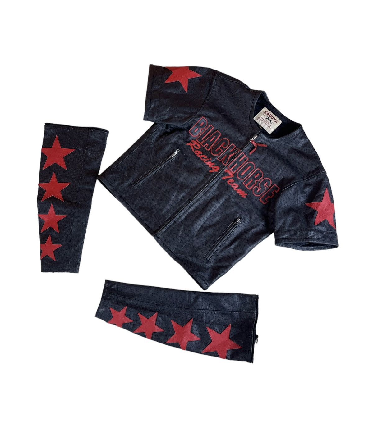 Other 🔥Vintage 90’’s Kadoya “Black Horse” Perforated Biker Jacket Size US M / EU 48-50 / 2 - 12 Thumbnail