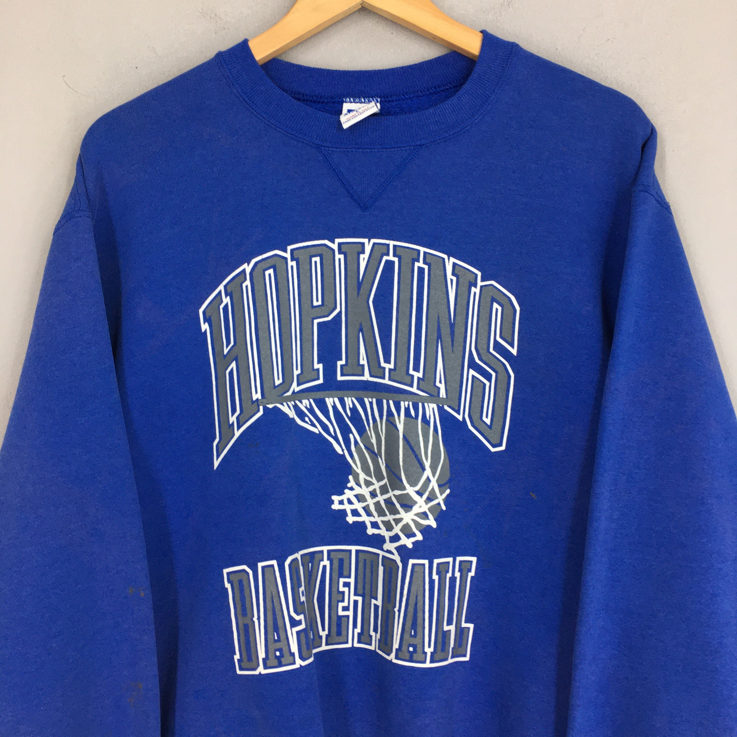 NBA × NCAA × Russell Athletic Vintage Hopkins Basketball Blue Sweatshirt Medium Size US M / EU 48-50 / 2 - 2 Thumbnail