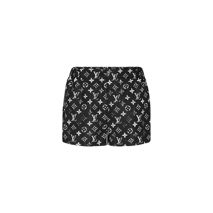 Louis Vuitton Monogram Jacquard Denim Shorts 1ABIR5, White, 38