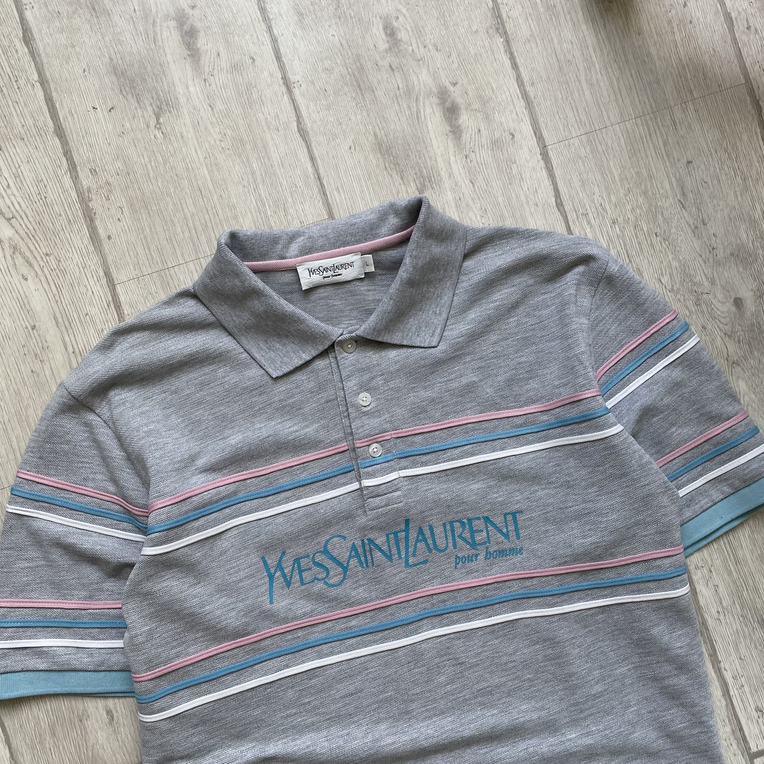 Yves Saint Laurent 🔥 YSL Vintage 90s Yves Saint Laurent Polo Big logo TEE Size US L / EU 52-54 / 3 - 3 Thumbnail