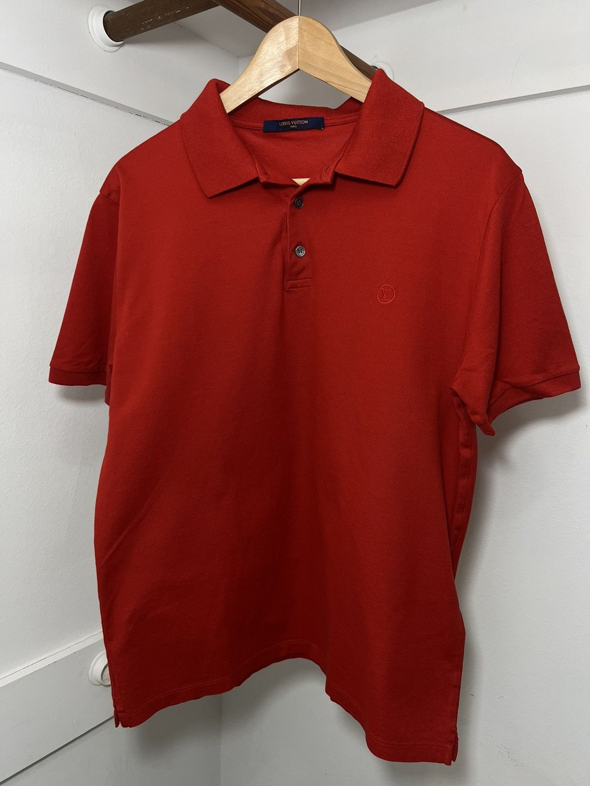 Louis Vuitton Brick Red Damier Pique Polo T-Shirt M Louis Vuitton