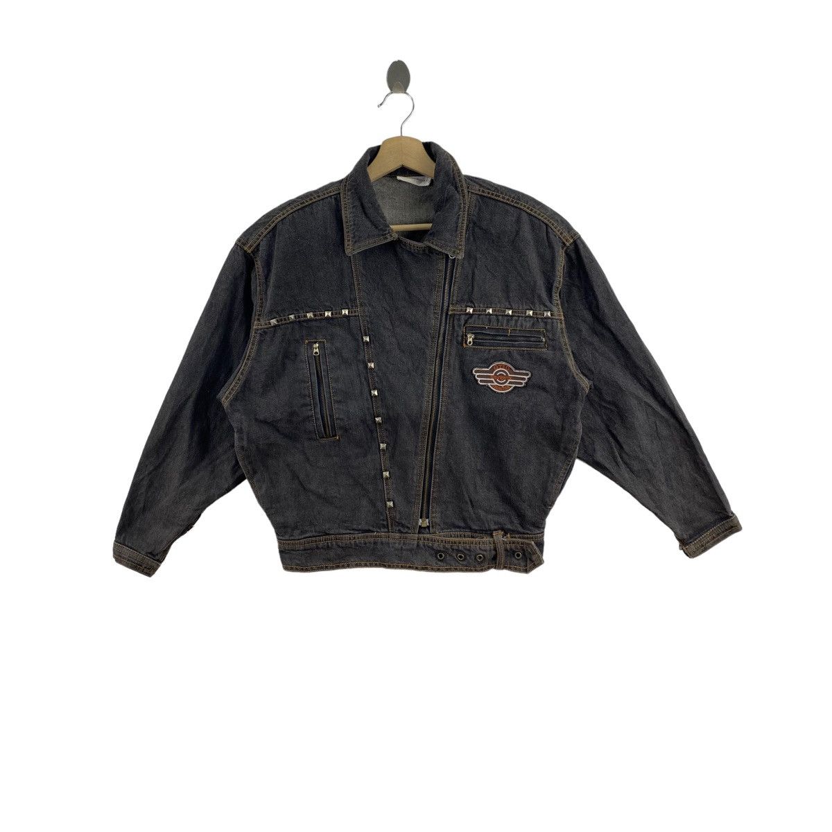 Vintage OTTO COLLECTION Motorcycle Black Jeans Jacket