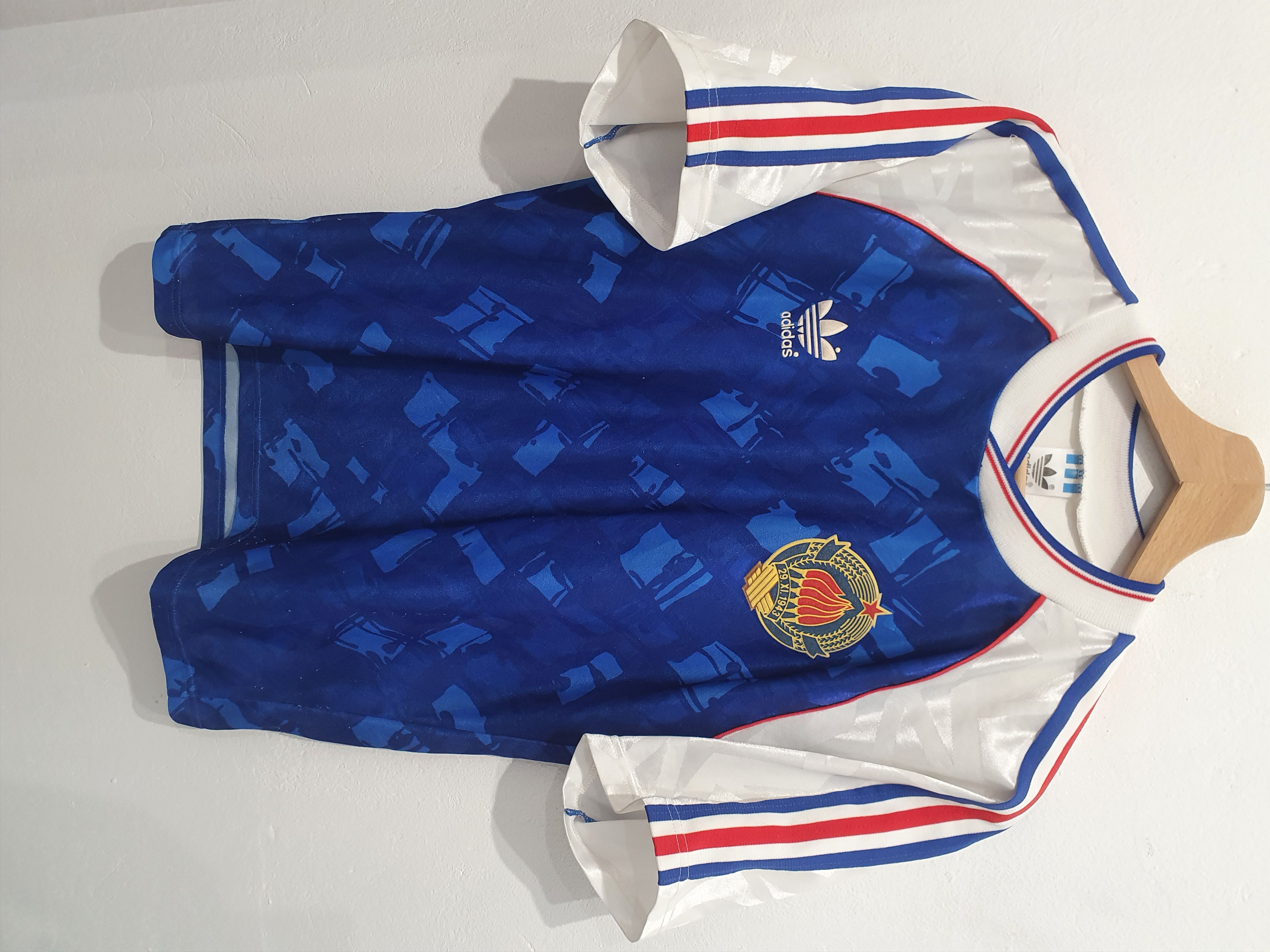 image of Adidas Yugoslavia 1990 Size S Football Shirt Jersey in Blue, Men's