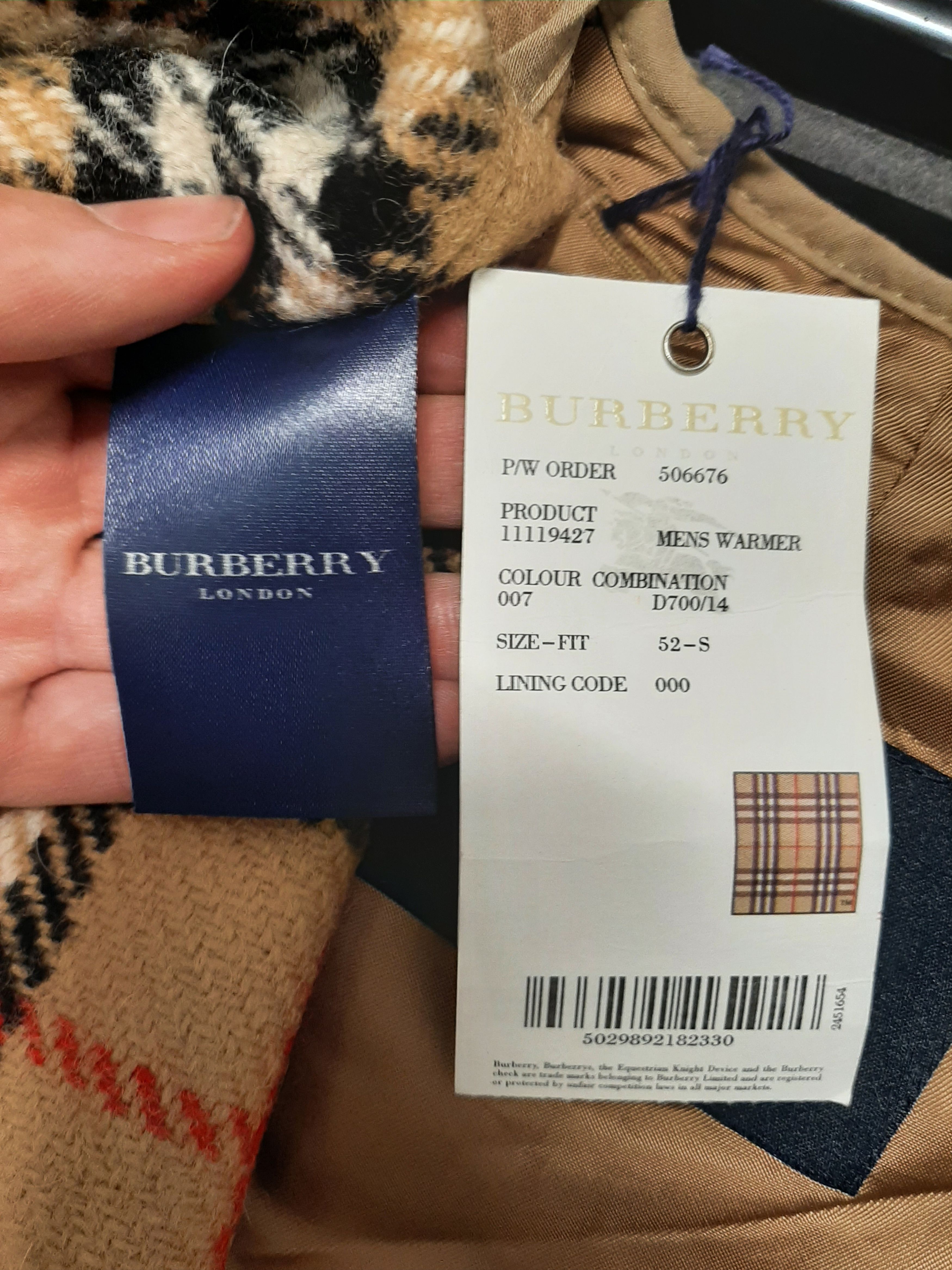 BURBERRY LONDON size L MENS WARMER COAT JACKET