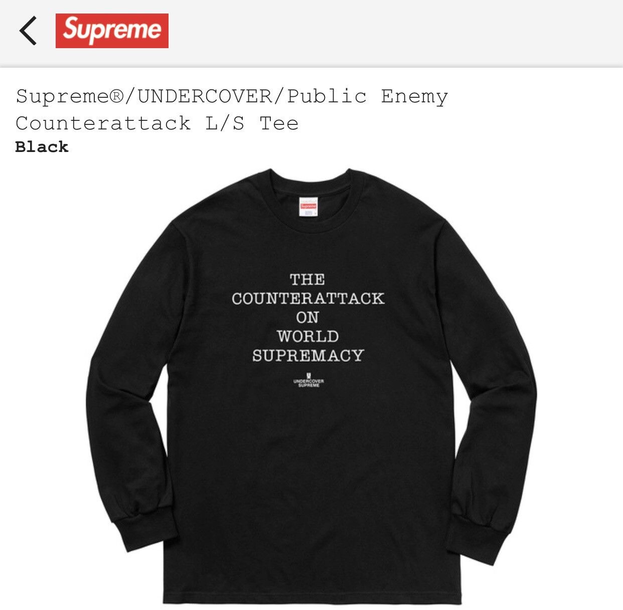 Supreme Undercover Public Enemy Counterattack Tee | Grailed
