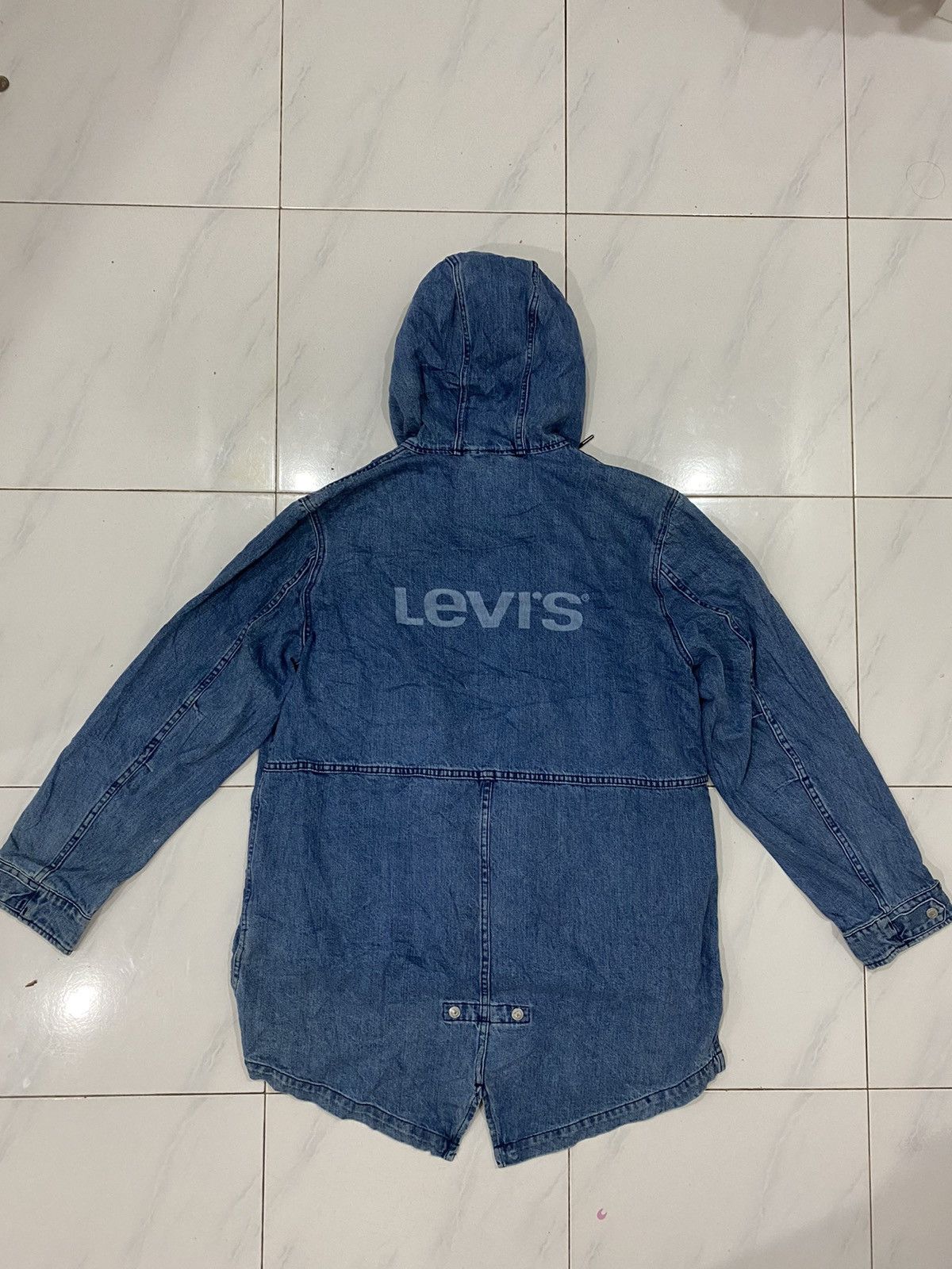Levi's Script Levi’s Hoodie Denim Coat Size US XL / EU 56 / 4 - 3 Thumbnail