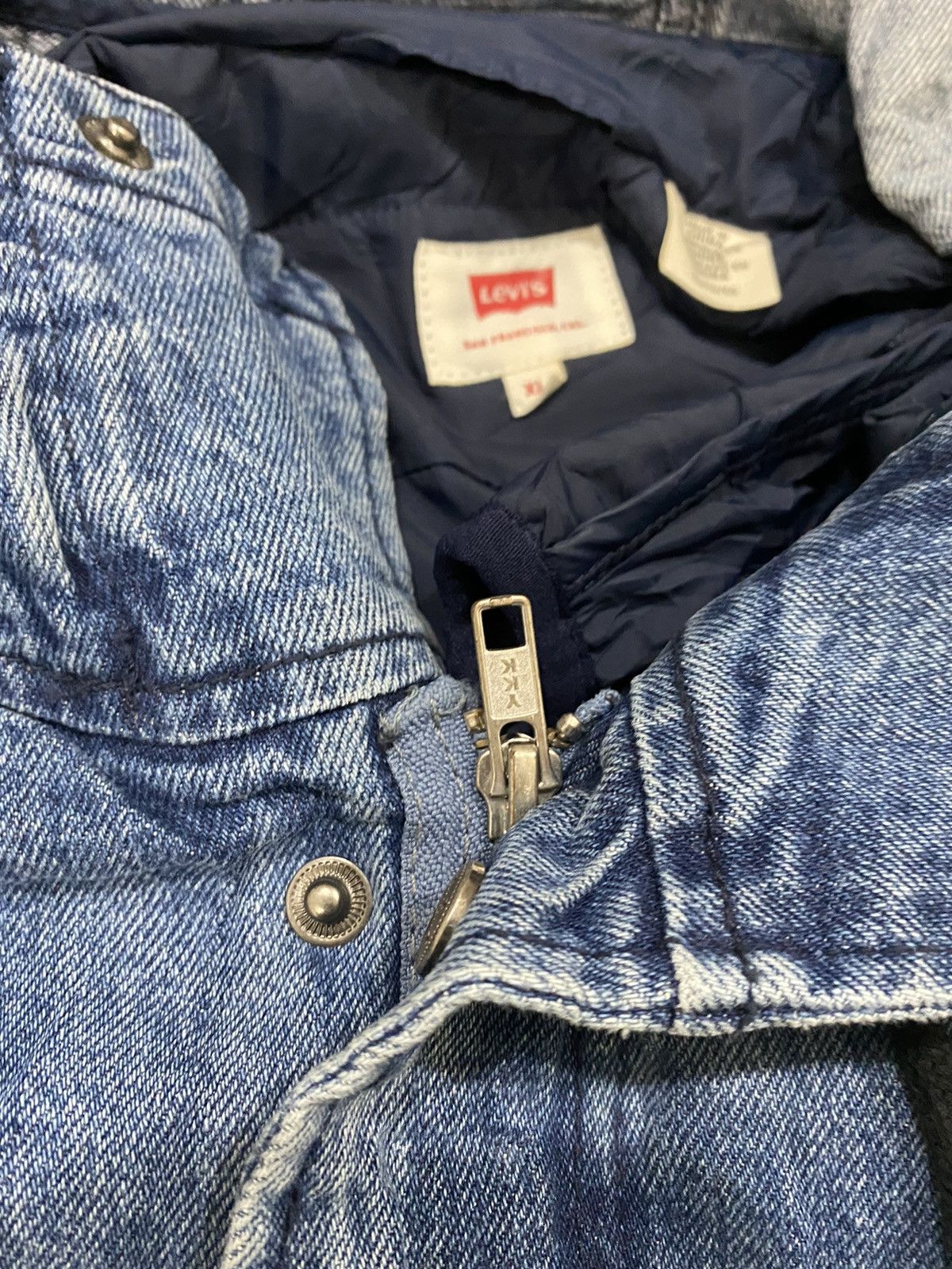 Levi's Script Levi’s Hoodie Denim Coat Size US XL / EU 56 / 4 - 10 Thumbnail