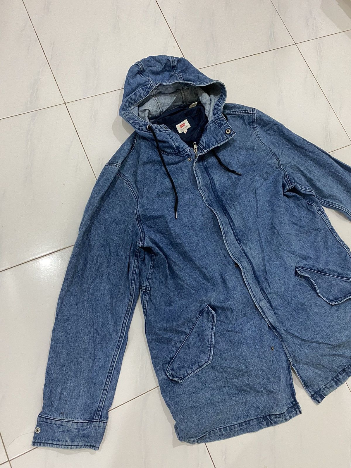 Levi's Script Levi’s Hoodie Denim Coat Size US XL / EU 56 / 4 - 7 Thumbnail