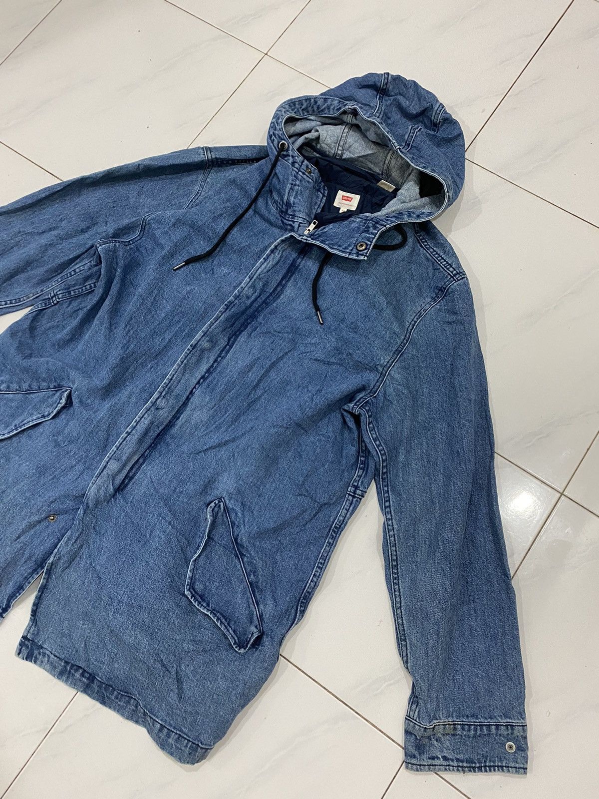 Levi's Script Levi’s Hoodie Denim Coat Size US XL / EU 56 / 4 - 8 Thumbnail