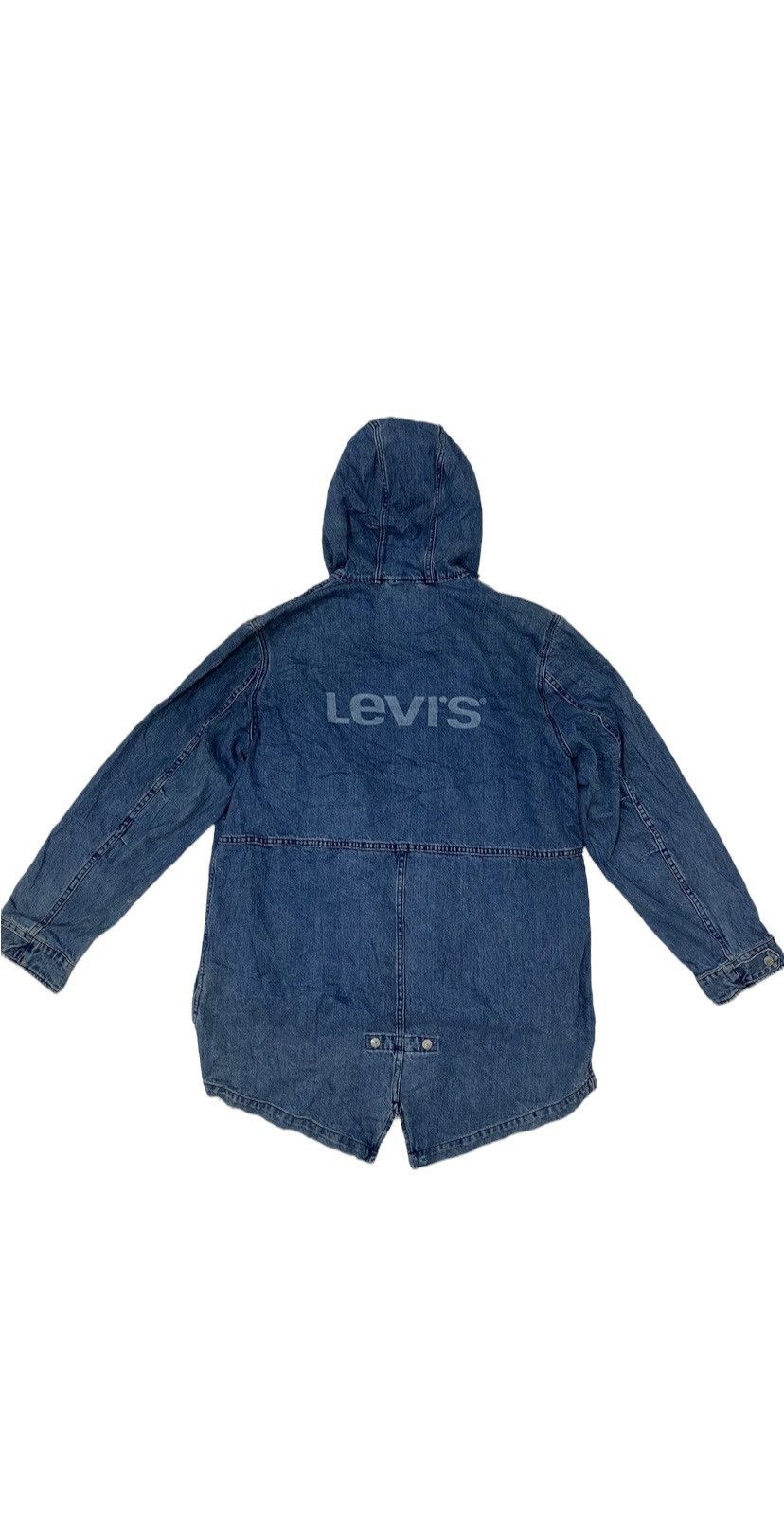 image of Levis x Levis Made Crafted Script Levi’S Hoodie Denim Coat in Denim Blue, Men's (Size XL)