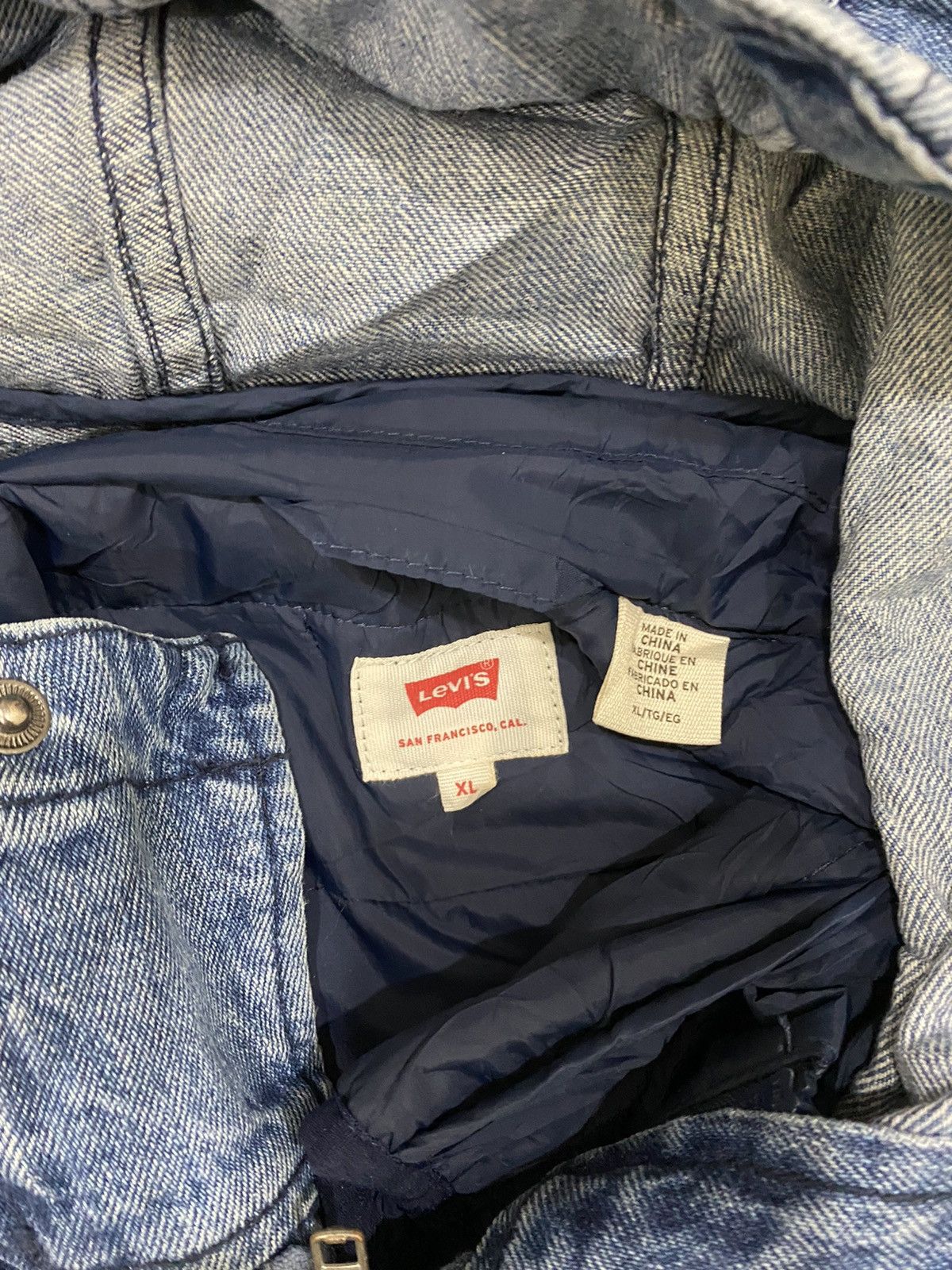 Levi's Script Levi’s Hoodie Denim Coat Size US XL / EU 56 / 4 - 9 Thumbnail