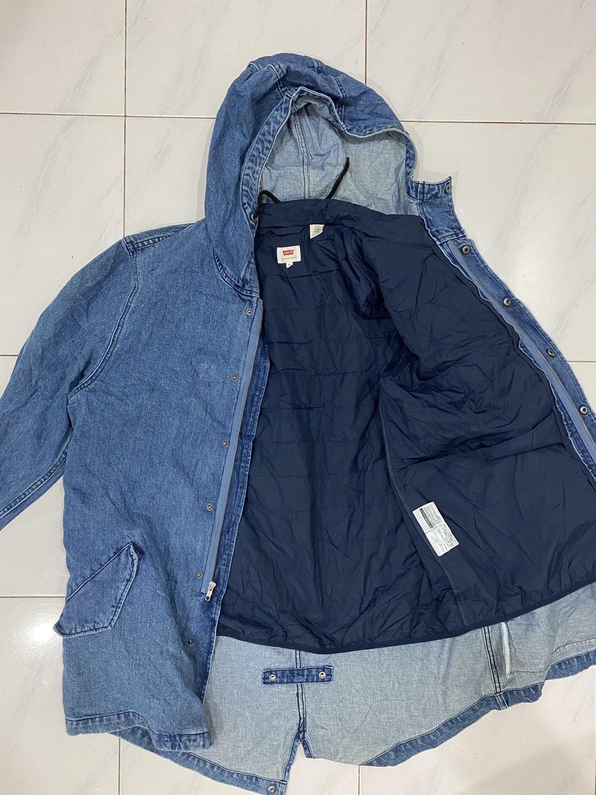 Levi's Script Levi’s Hoodie Denim Coat Size US XL / EU 56 / 4 - 11 Thumbnail