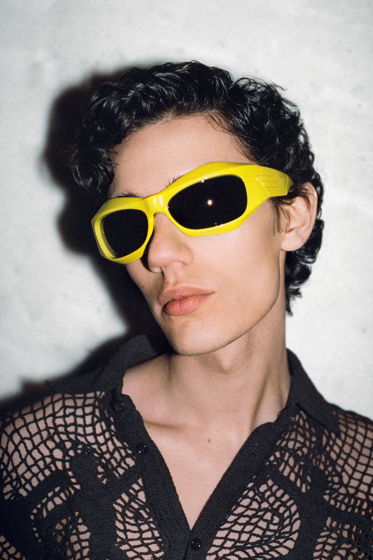 image of Bottega Veneta Kiwi Bv1087S Acetate Cyclops Sunglasses, Men's