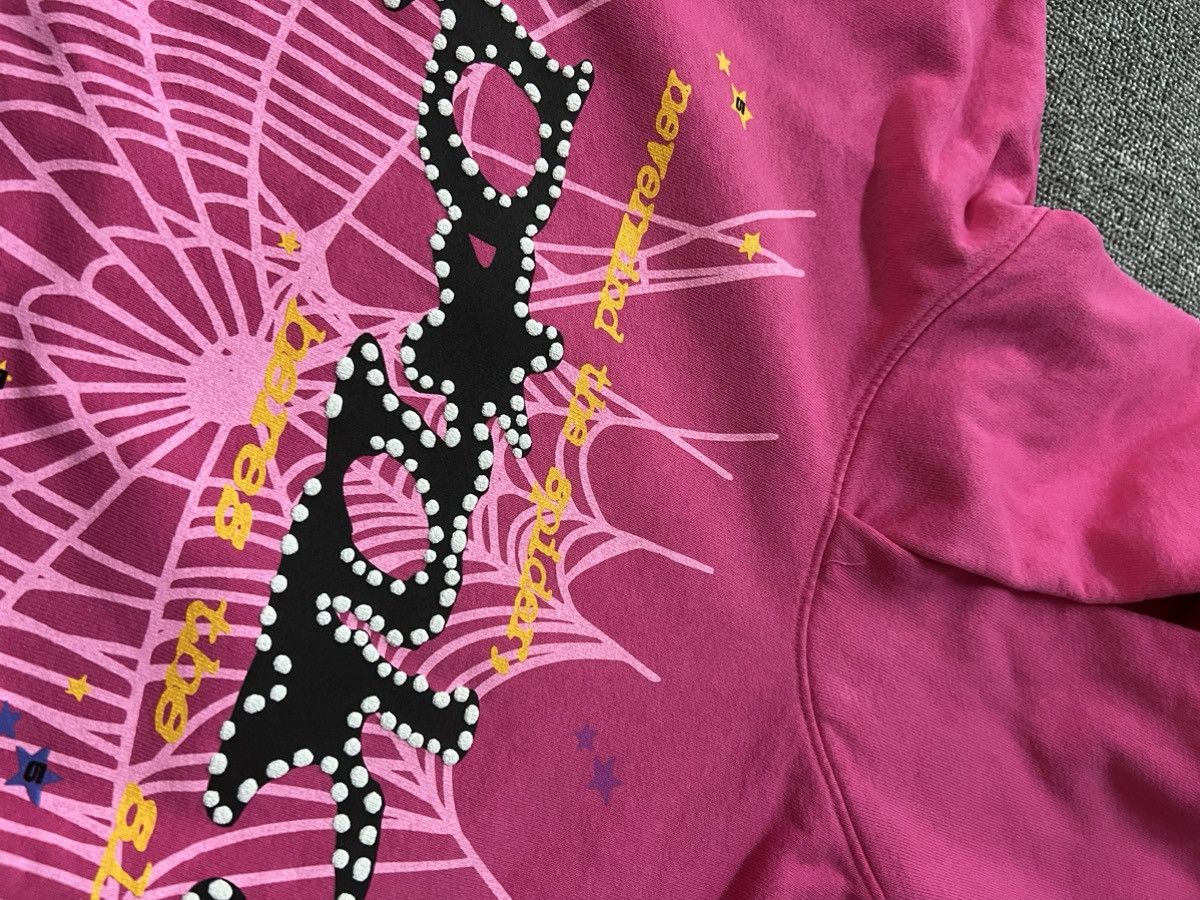 Sp5der sp5der pink punk hoodie Size US XL / EU 56 / 4 - 5 Thumbnail