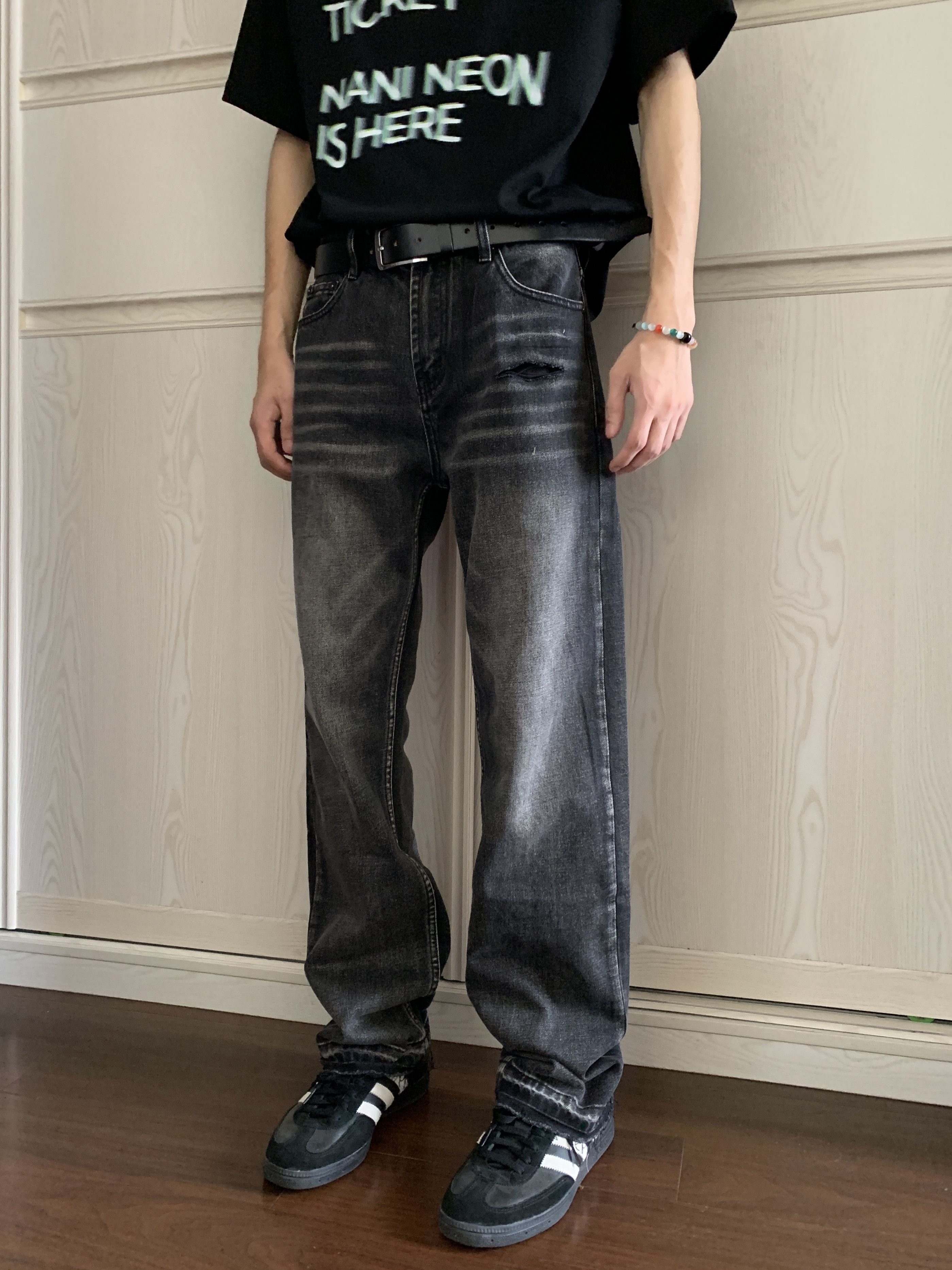 damaged faded yuppie ripped jeans