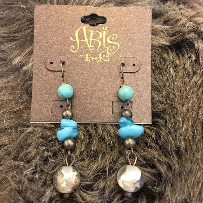 Jewelry Aris by Treska beaded dangle fish hook earrings Grailed
