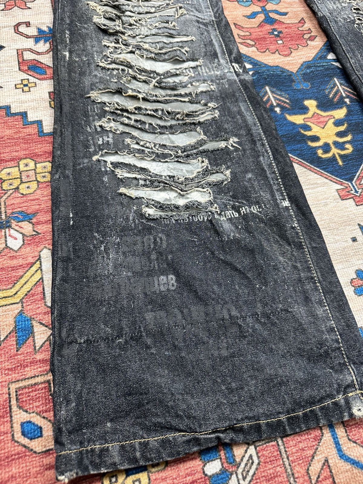 Japanese Brand × Seditionaries 🔥RARE🔥HN+DIE SEDITIONARIES TRASHED FALRE DENIM Size US 32 / EU 48 - 8 Thumbnail