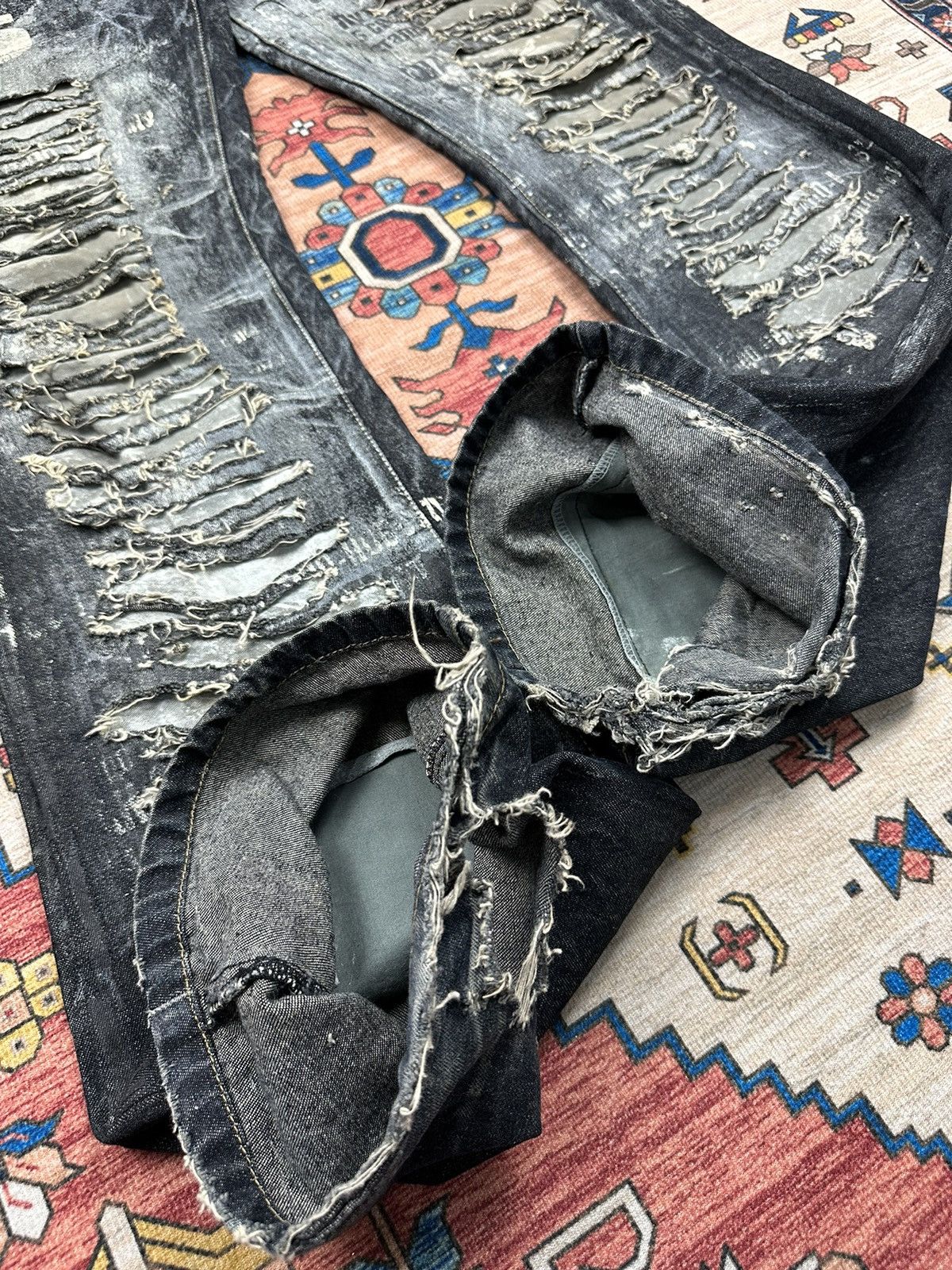 Japanese Brand × Seditionaries 🔥RARE🔥HN+DIE SEDITIONARIES TRASHED FALRE DENIM Size US 32 / EU 48 - 10 Thumbnail