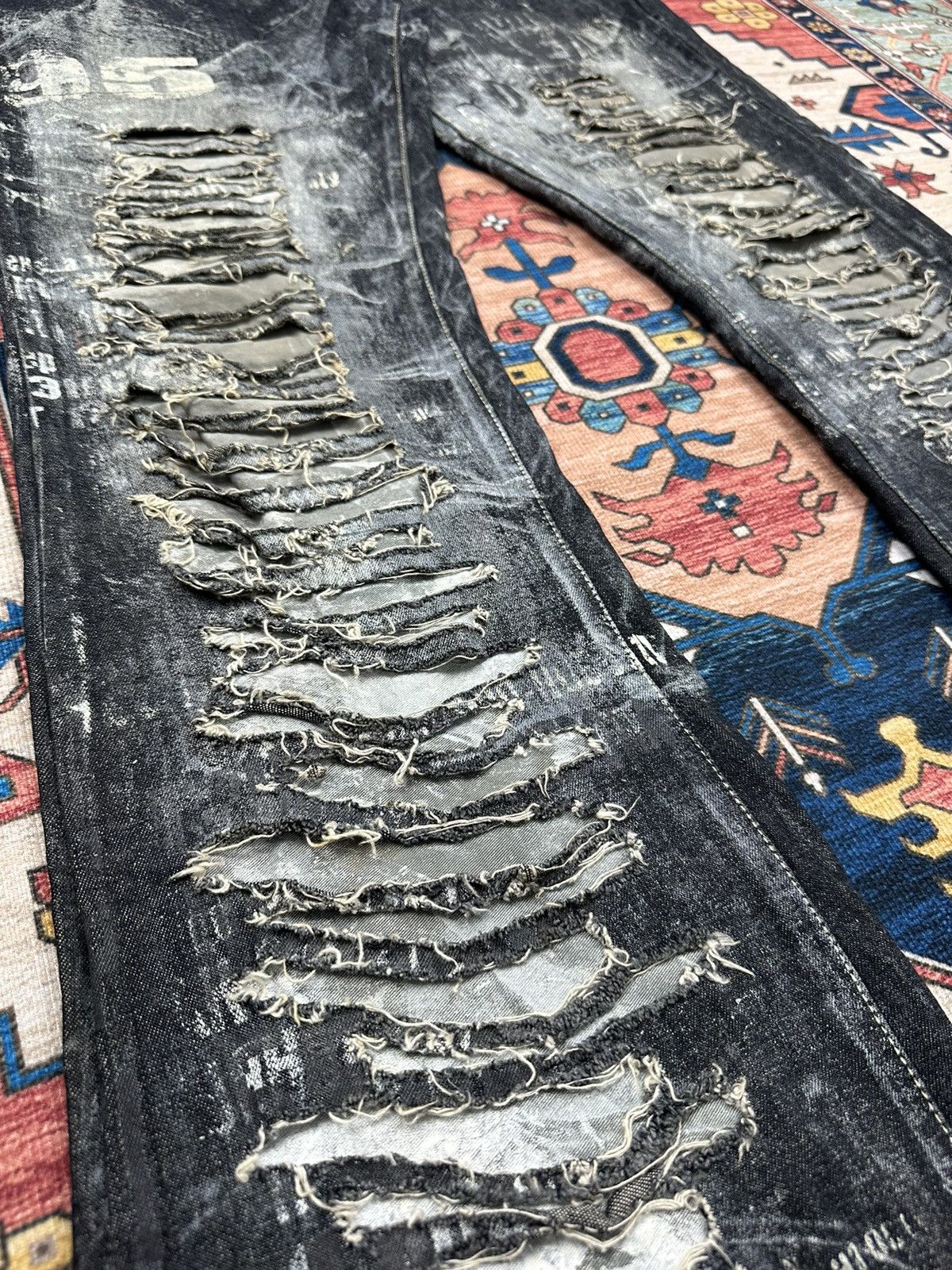 Japanese Brand × Seditionaries 🔥RARE🔥HN+DIE SEDITIONARIES TRASHED FALRE DENIM Size US 32 / EU 48 - 9 Thumbnail