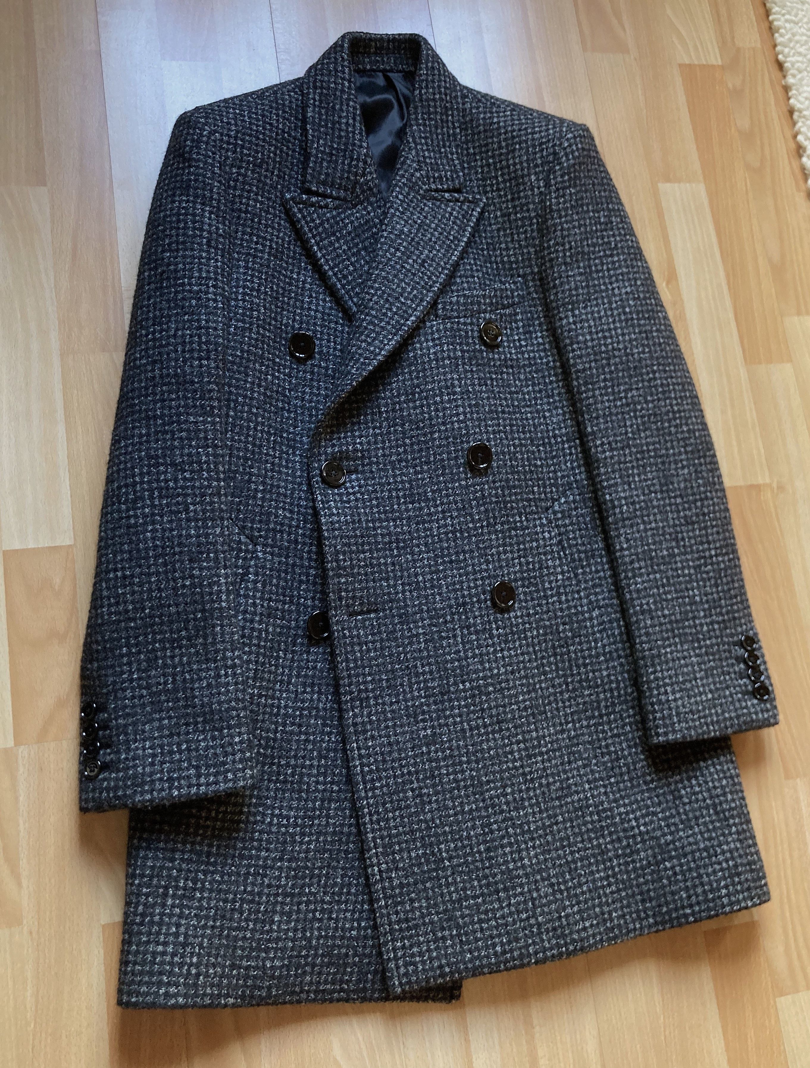 Celine FW19 FW20 Sample Micro Tweed Double Breasted Coat | Grailed