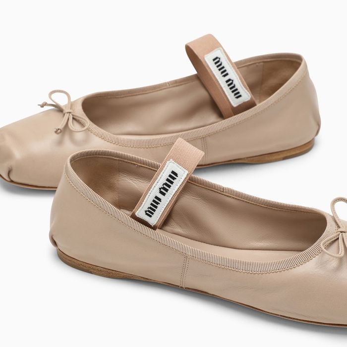Miu Miu Miu Miu Nude Leather Ballerina | Grailed