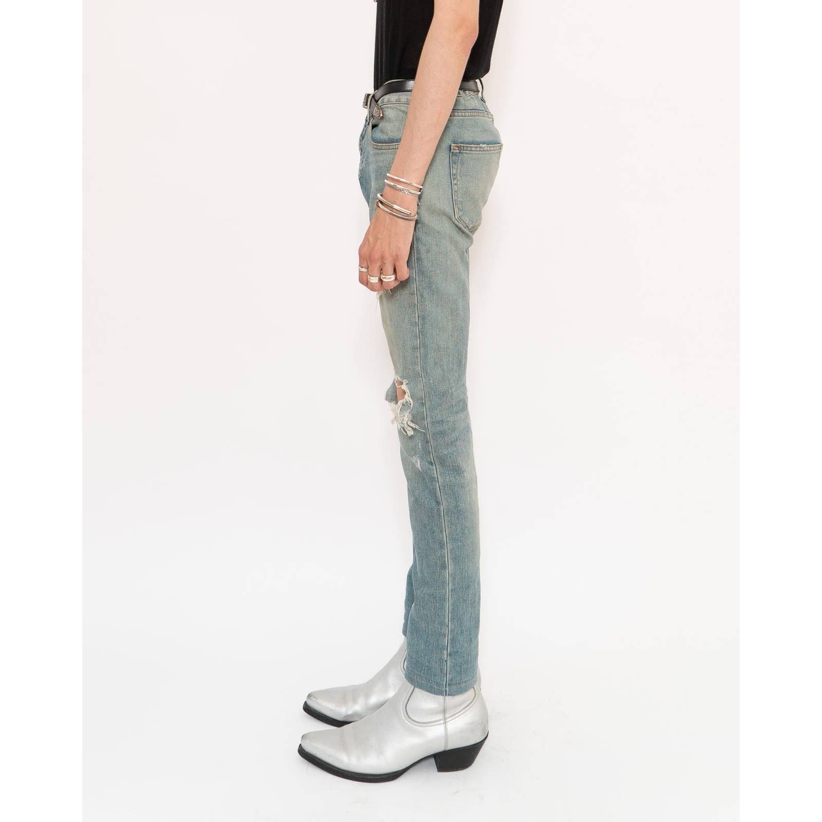 Saint Laurent Paris FW14 Distressed Crash Denim Size US 29 - 4 Thumbnail