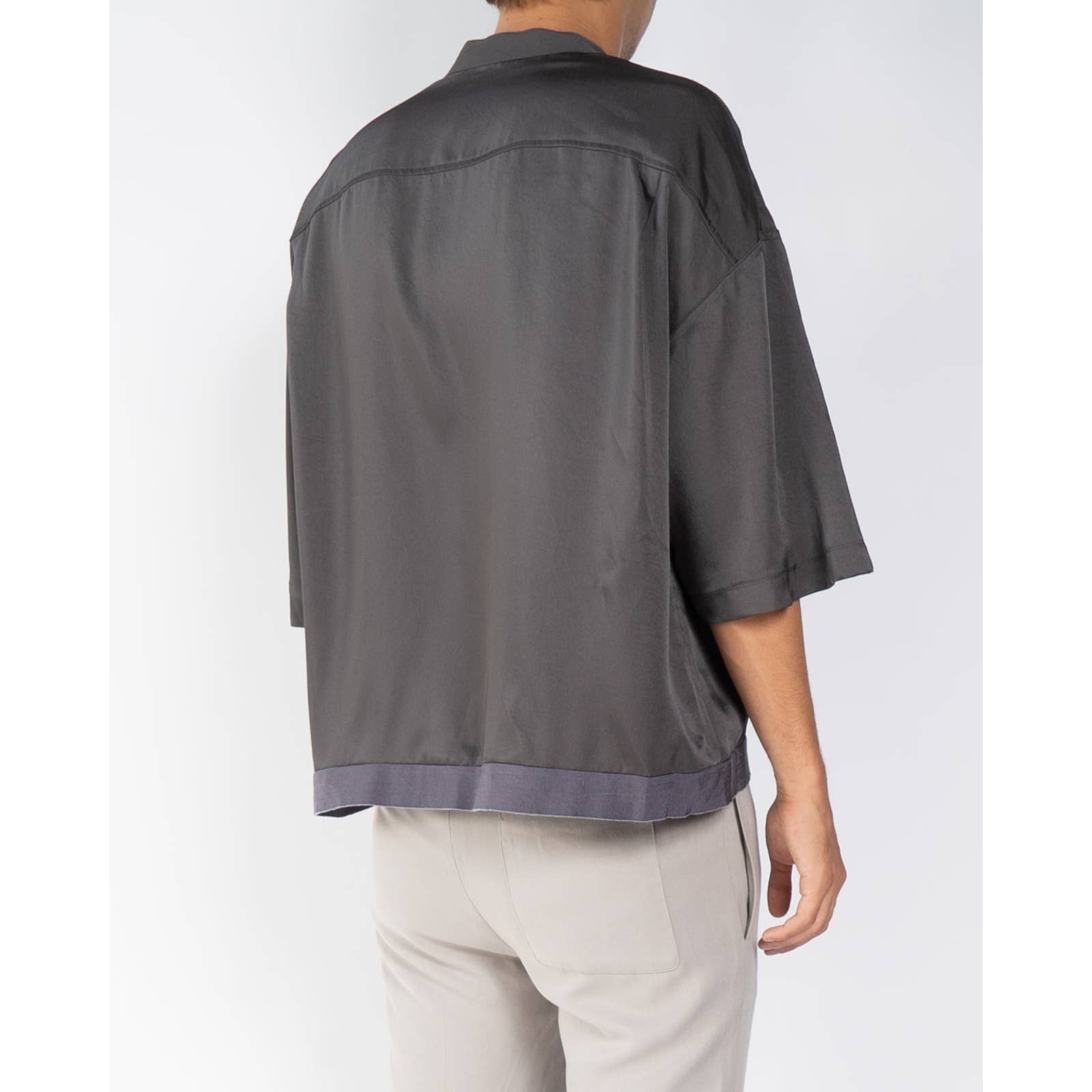Haider Ackermann 1OF1 Sample SS20 Cropped Anthracite Silk Shirt Size US S / EU 44-46 / 1 - 3 Thumbnail