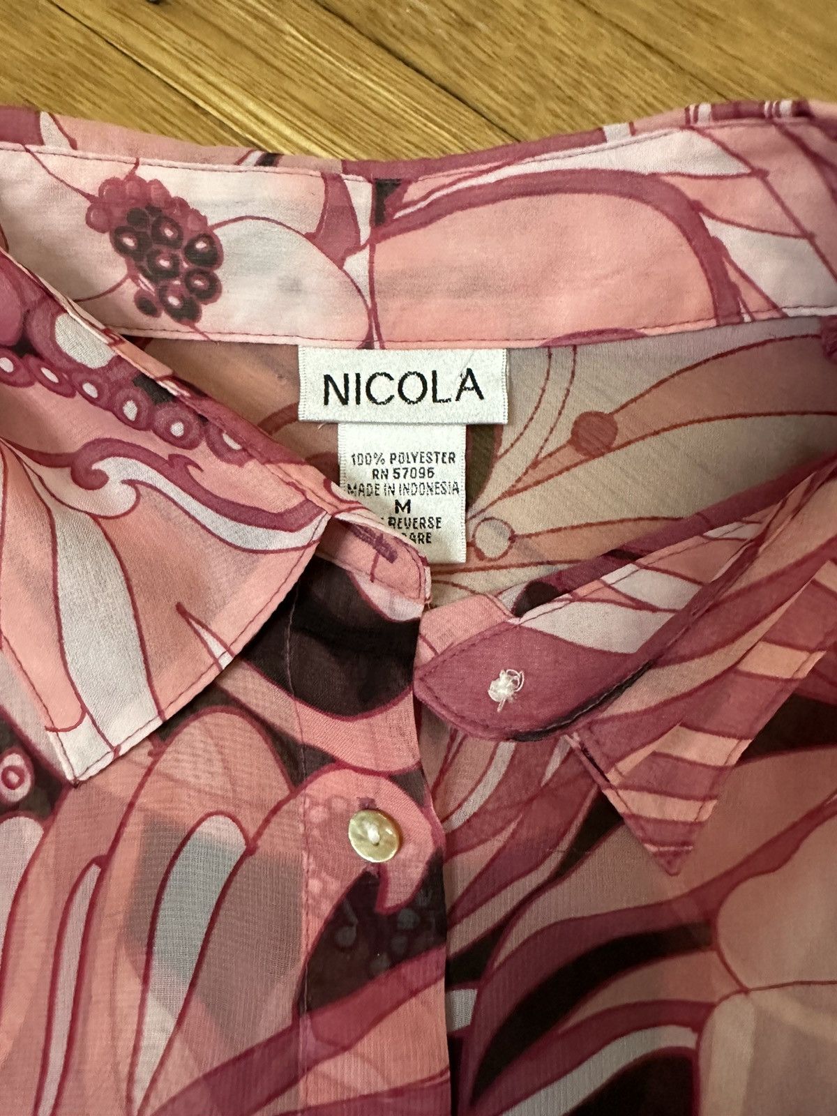 Vintage VINTAGE NICOLA PINK FAUX PUCCI PRINT SEMI SHEER TOP_MEDIUM Size M / US 6-8 / IT 42-44 - 9 Thumbnail