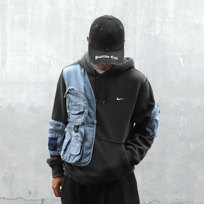 Nike Reworked Tactical Nike x Zippo Hoodie Black/Denim | Grailed