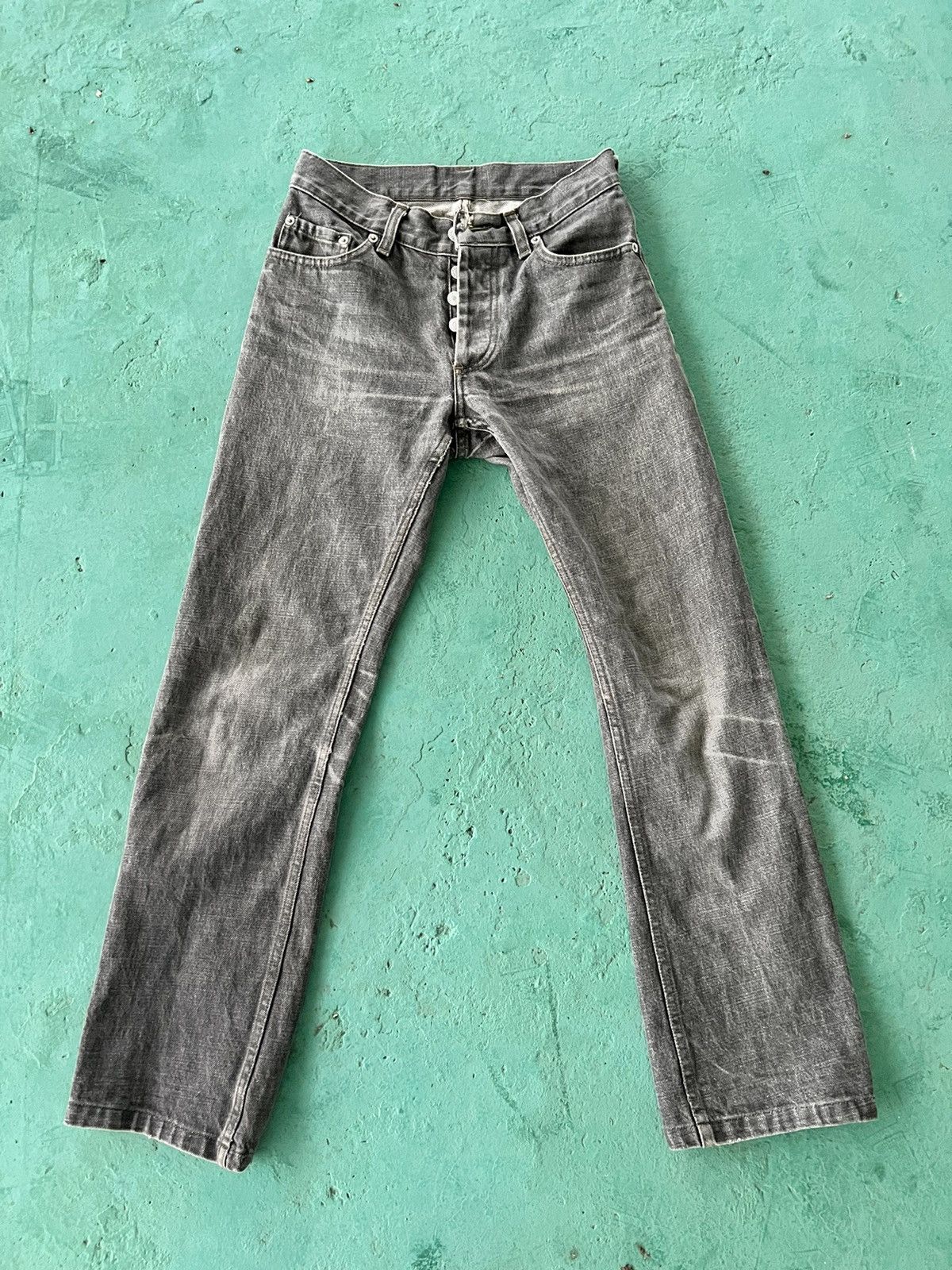 image of Helmut Lang Classic Raw Denim Classic Cut in Faded Black, Men's (Size 26)