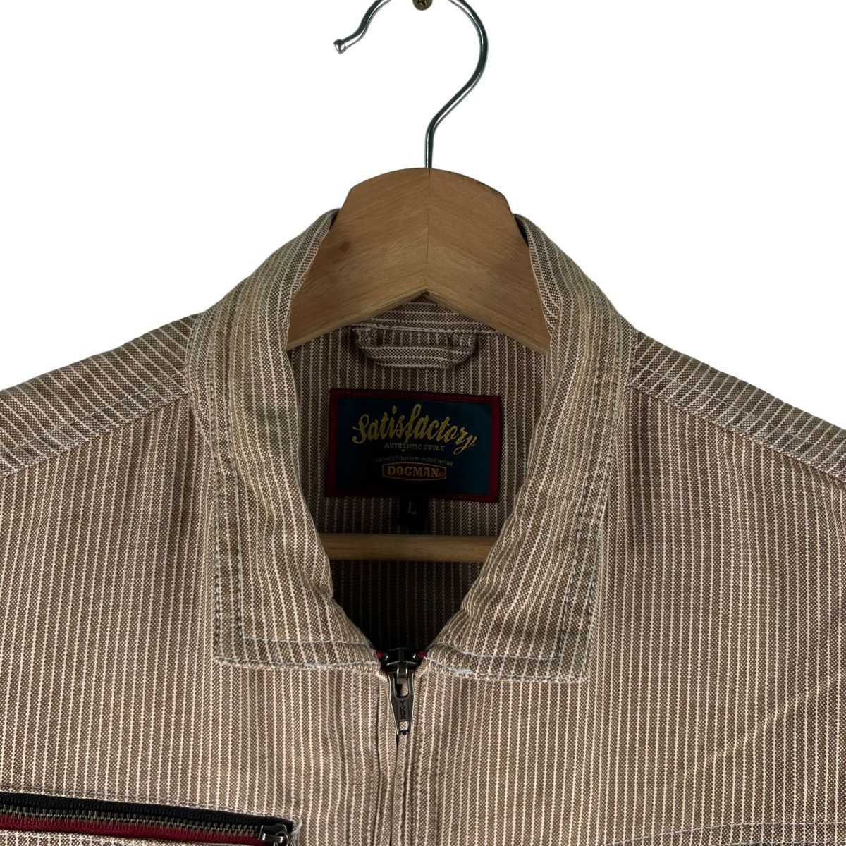Japanese Brand VINTAGE BOMBER HIKORY CHORE JACKET DOGMAN SUGAR CANE DESIGN Size US L / EU 52-54 / 3 - 7 Thumbnail