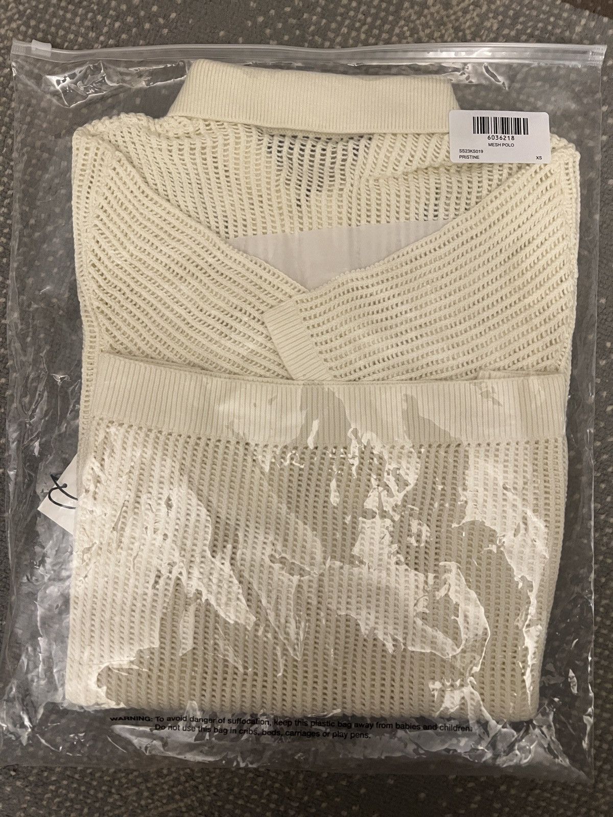 Aime Leon Dore New Aime Leon Dore Mesh Knit Polo Size XS ivory ss23 Size US XS / EU 42 / 0 - 3 Thumbnail