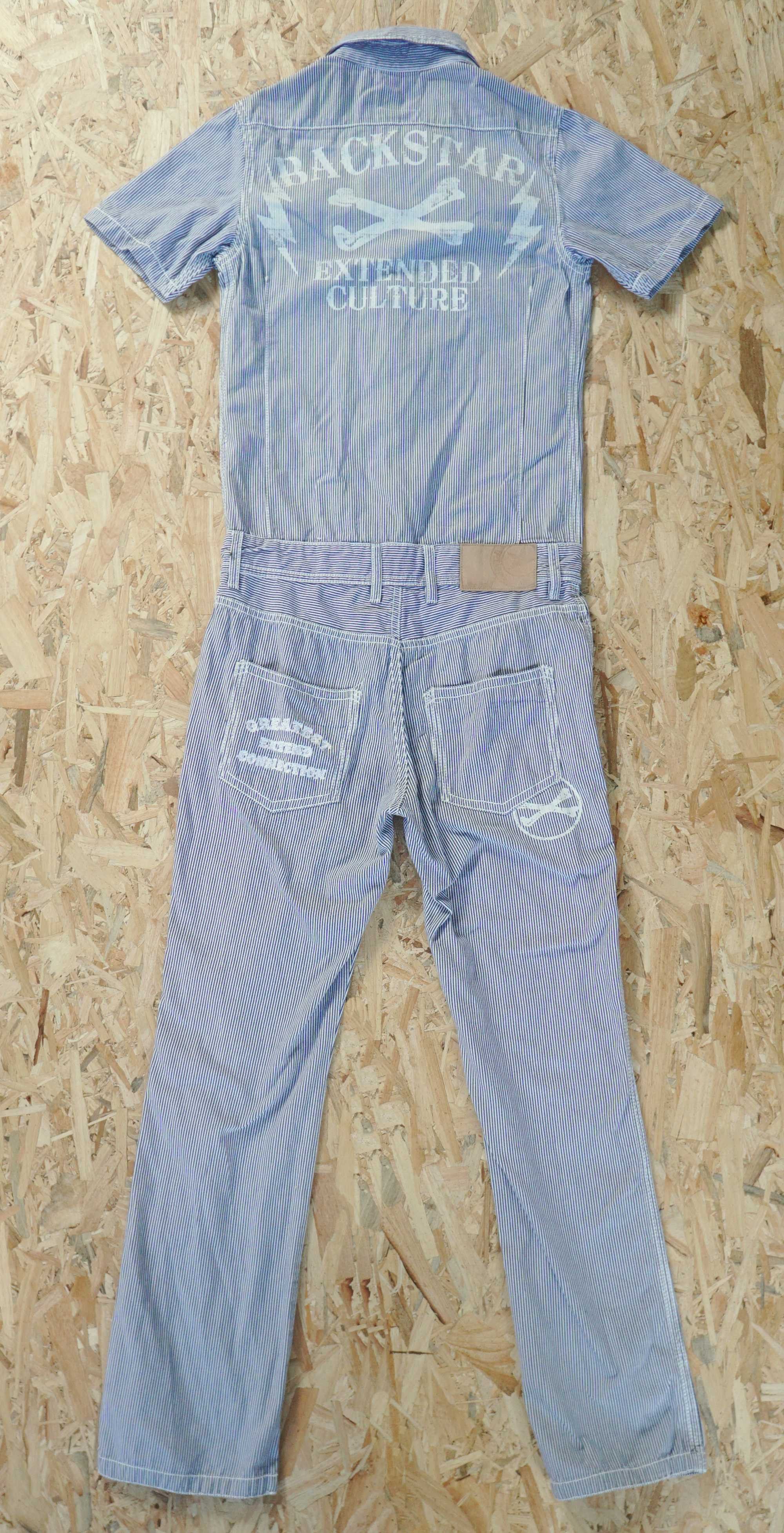Japanese Brand BACK STAR Hickory Stripes Short Sleeves Coverall Size US 32 / EU 48 - 22 Thumbnail