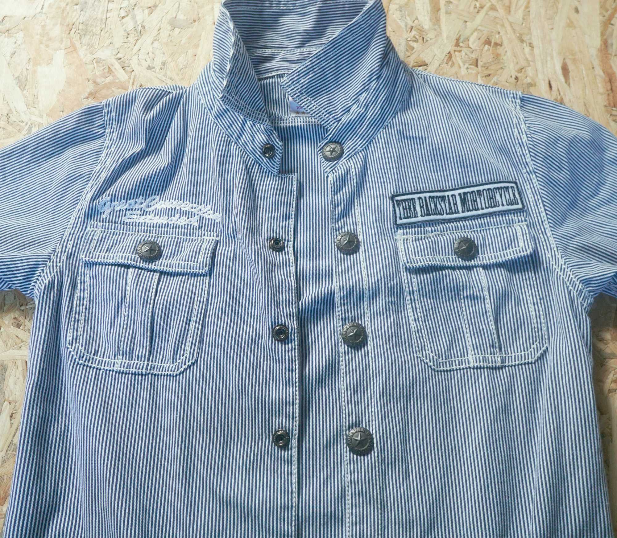 Japanese Brand BACK STAR Hickory Stripes Short Sleeves Coverall Size US 32 / EU 48 - 3 Thumbnail
