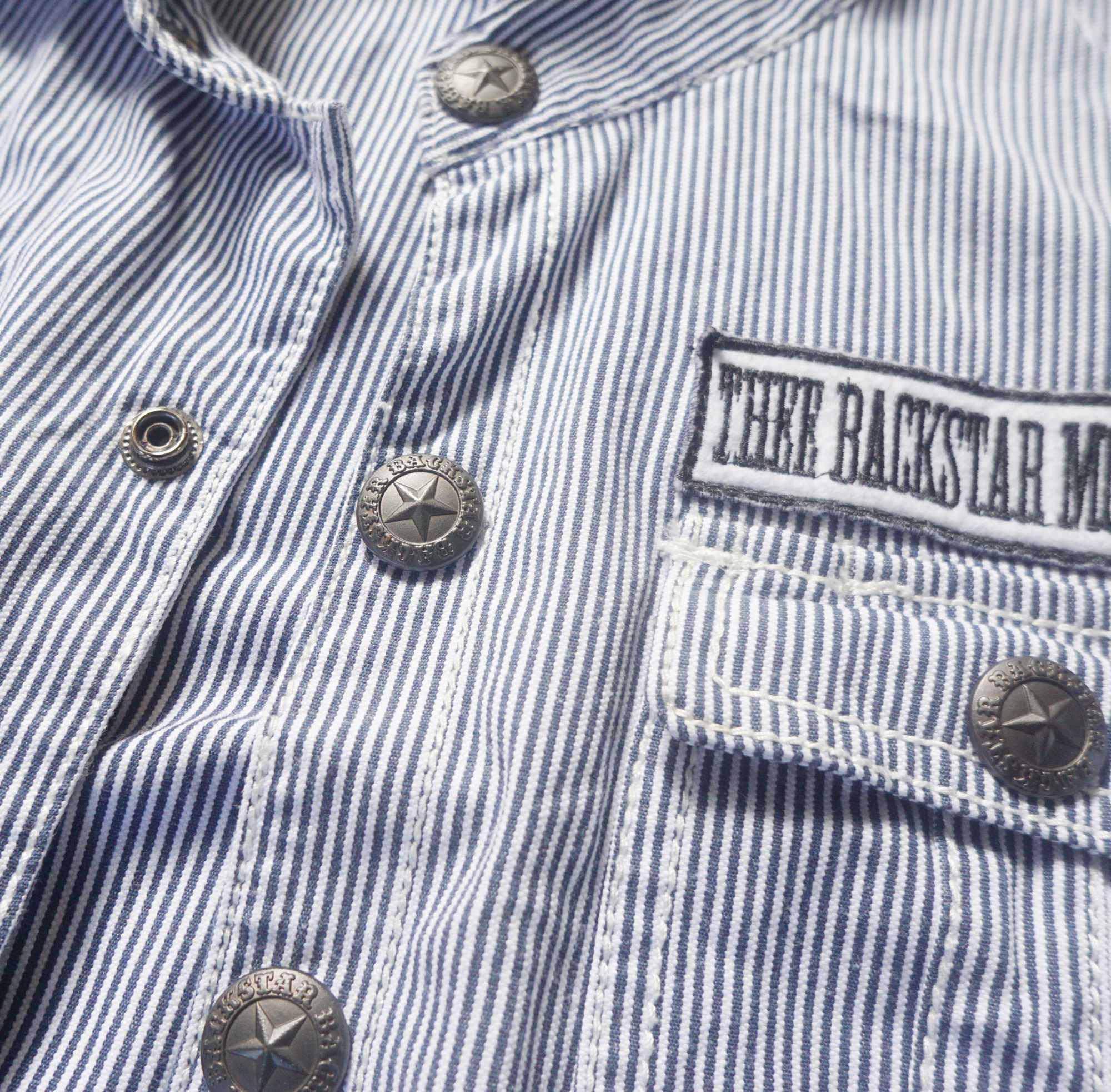 Japanese Brand BACK STAR Hickory Stripes Short Sleeves Coverall Size US 32 / EU 48 - 5 Thumbnail