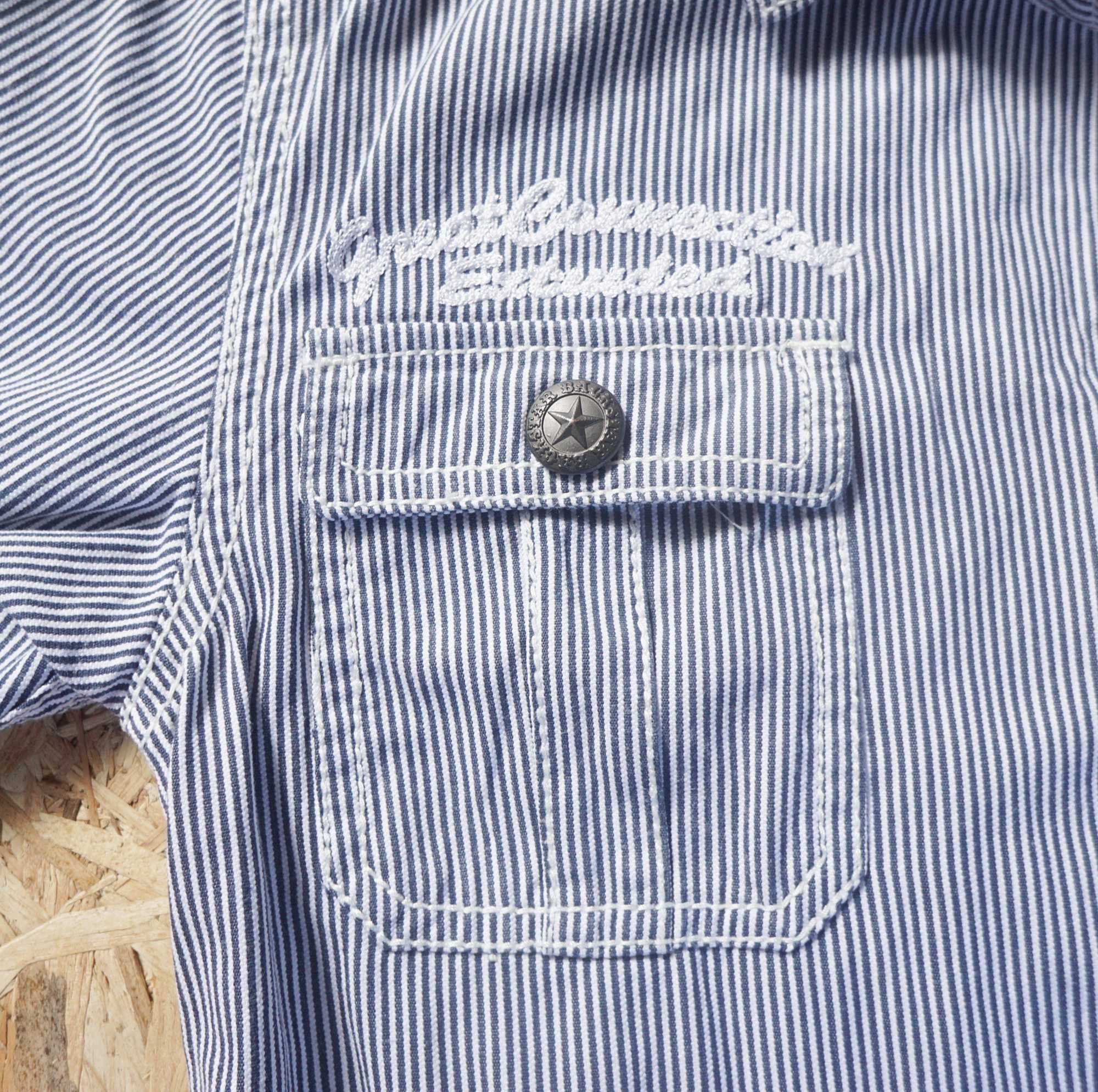 Japanese Brand BACK STAR Hickory Stripes Short Sleeves Coverall Size US 32 / EU 48 - 7 Thumbnail