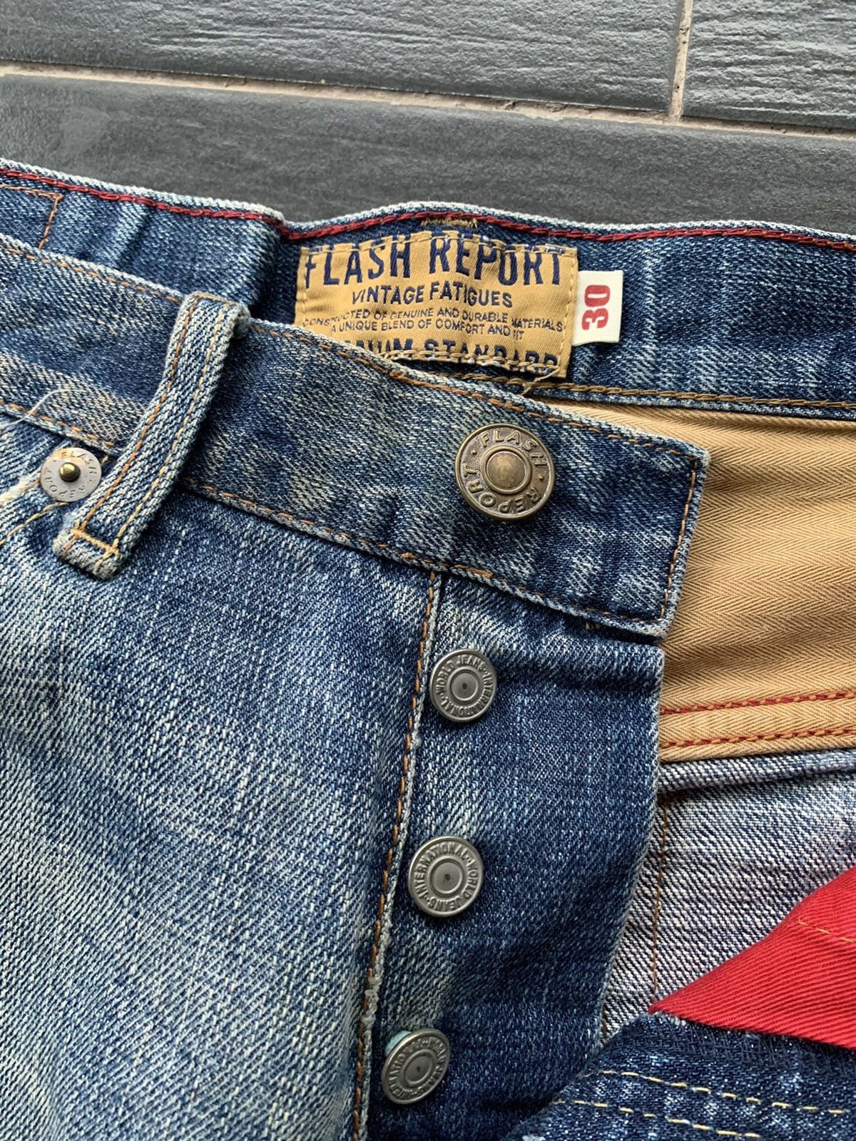 Japanese Brand Vintage Flash Report Selvedge Distressed Denim Size US 31 - 6 Thumbnail