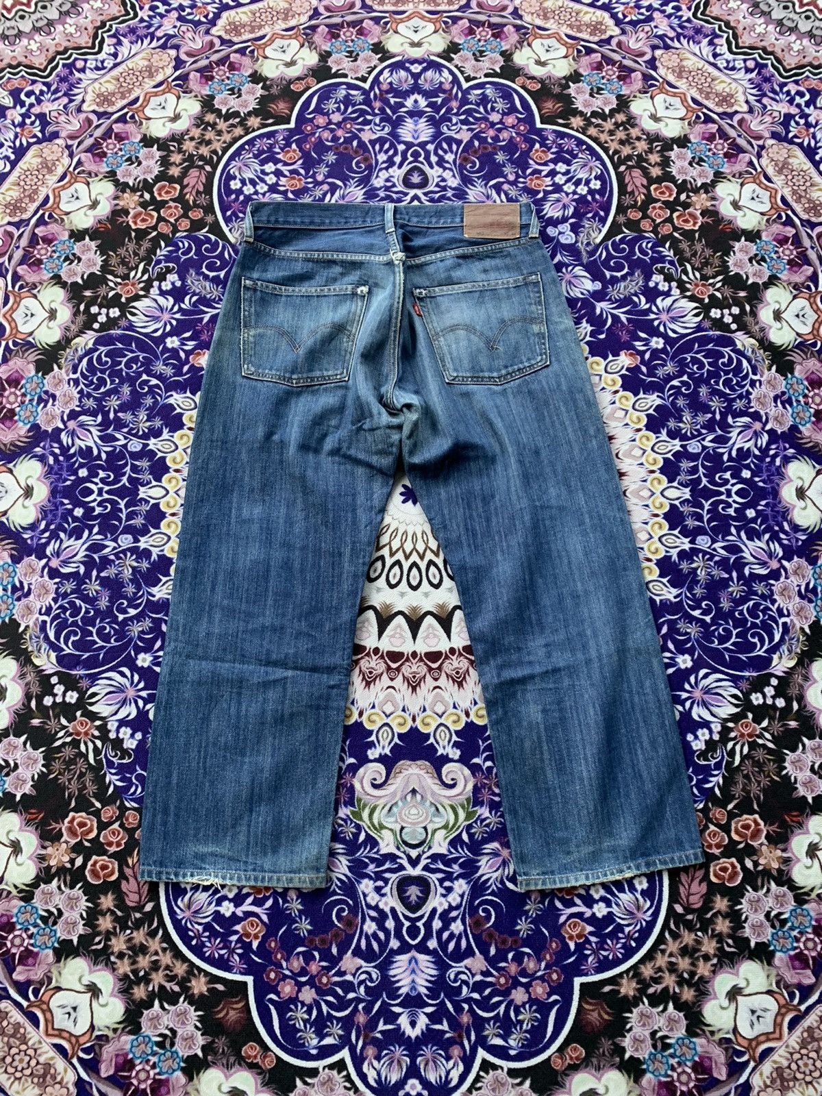 Levi's Vintage Clothing Levis 503 Faded Distressed Denim Size US 35 - 9 Thumbnail