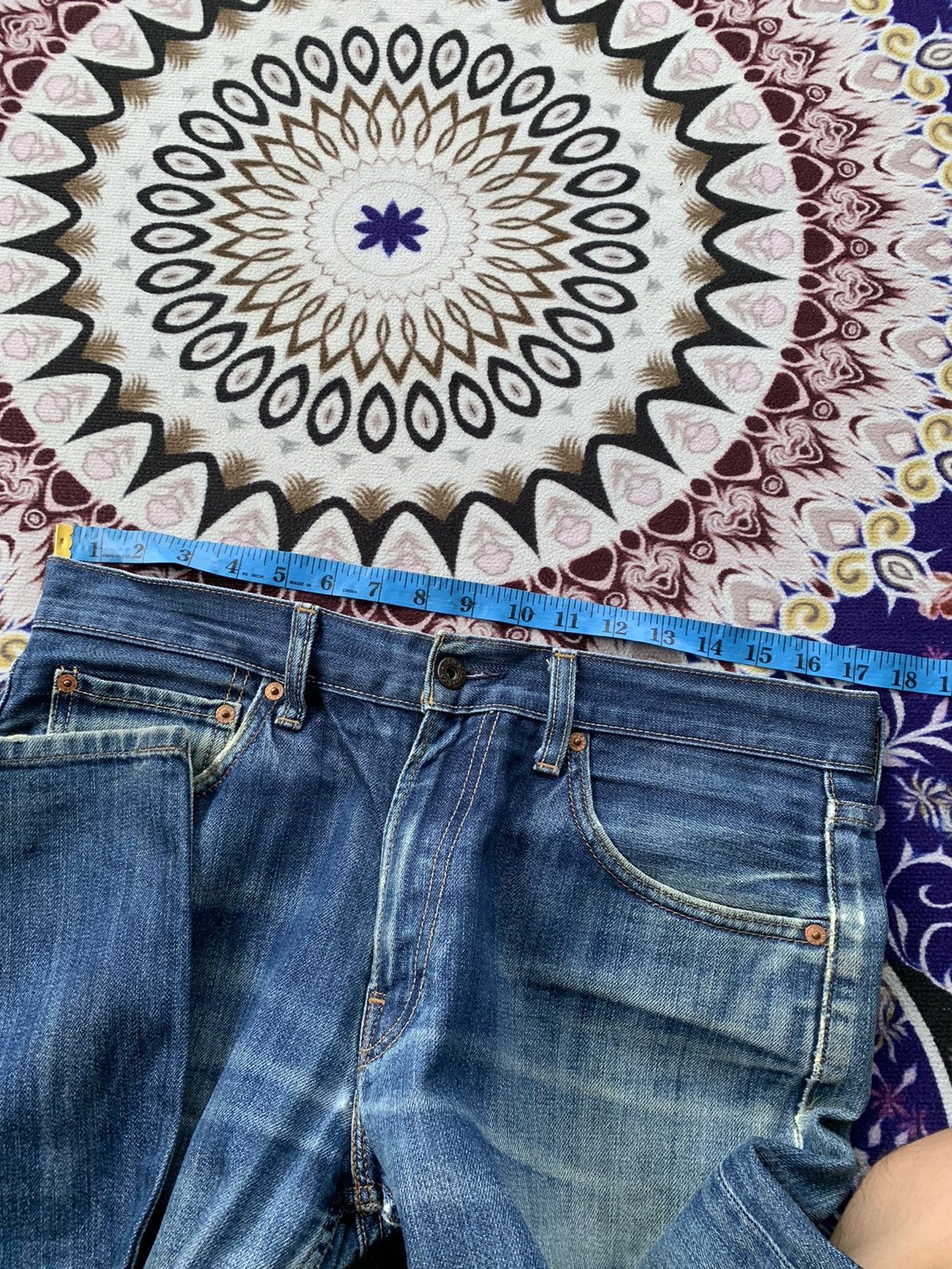 Levi's Vintage Clothing Levis 503 Faded Distressed Denim Size US 35 - 15 Thumbnail
