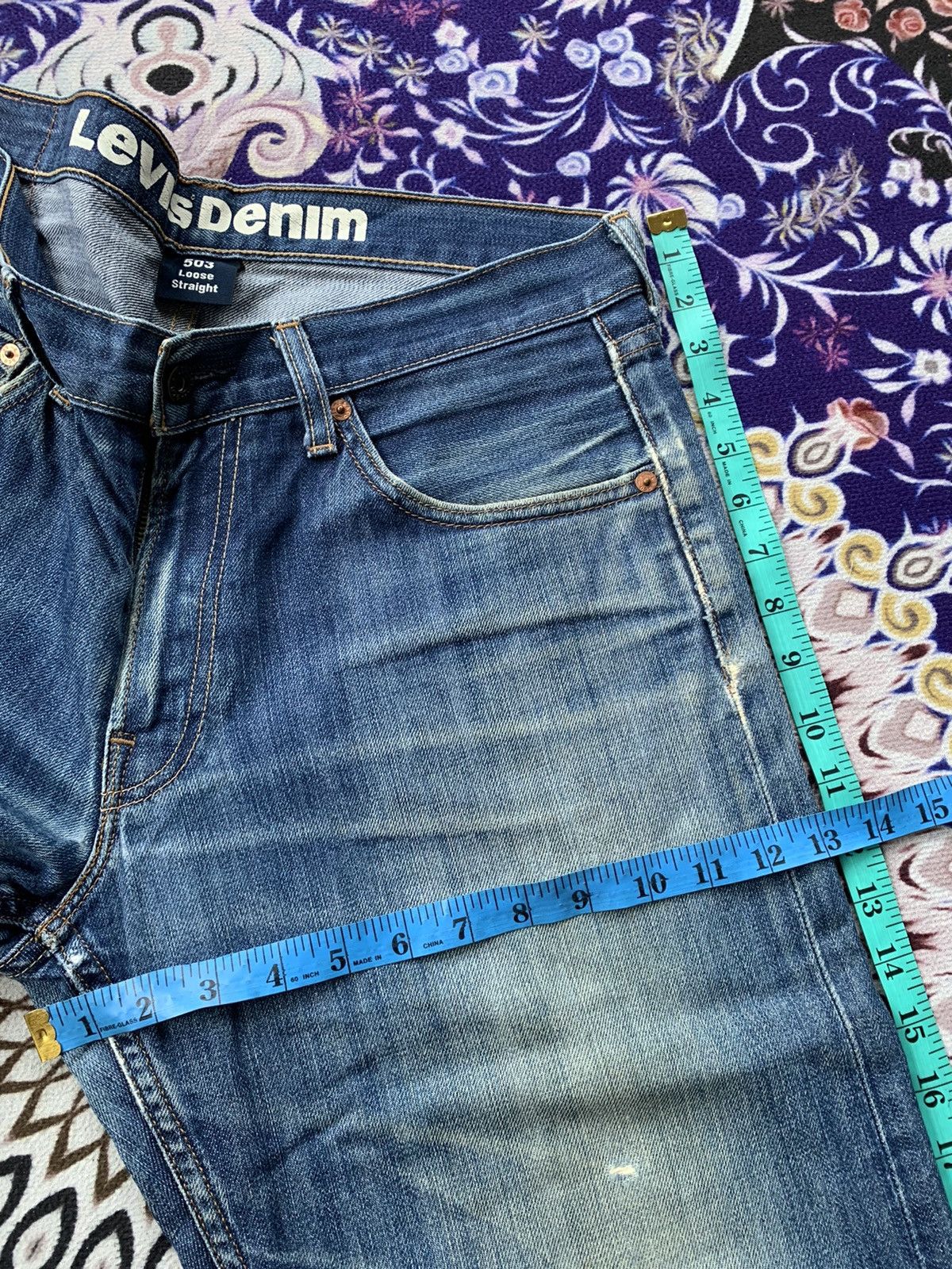 Levi's Vintage Clothing Levis 503 Faded Distressed Denim Size US 35 - 16 Thumbnail