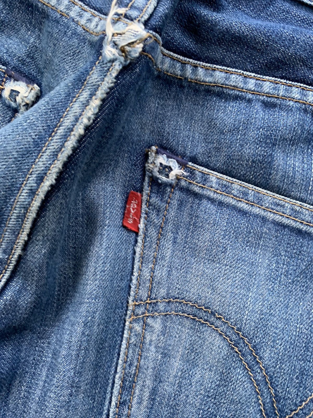 Levi's Vintage Clothing Levis 503 Faded Distressed Denim Size US 35 - 13 Thumbnail