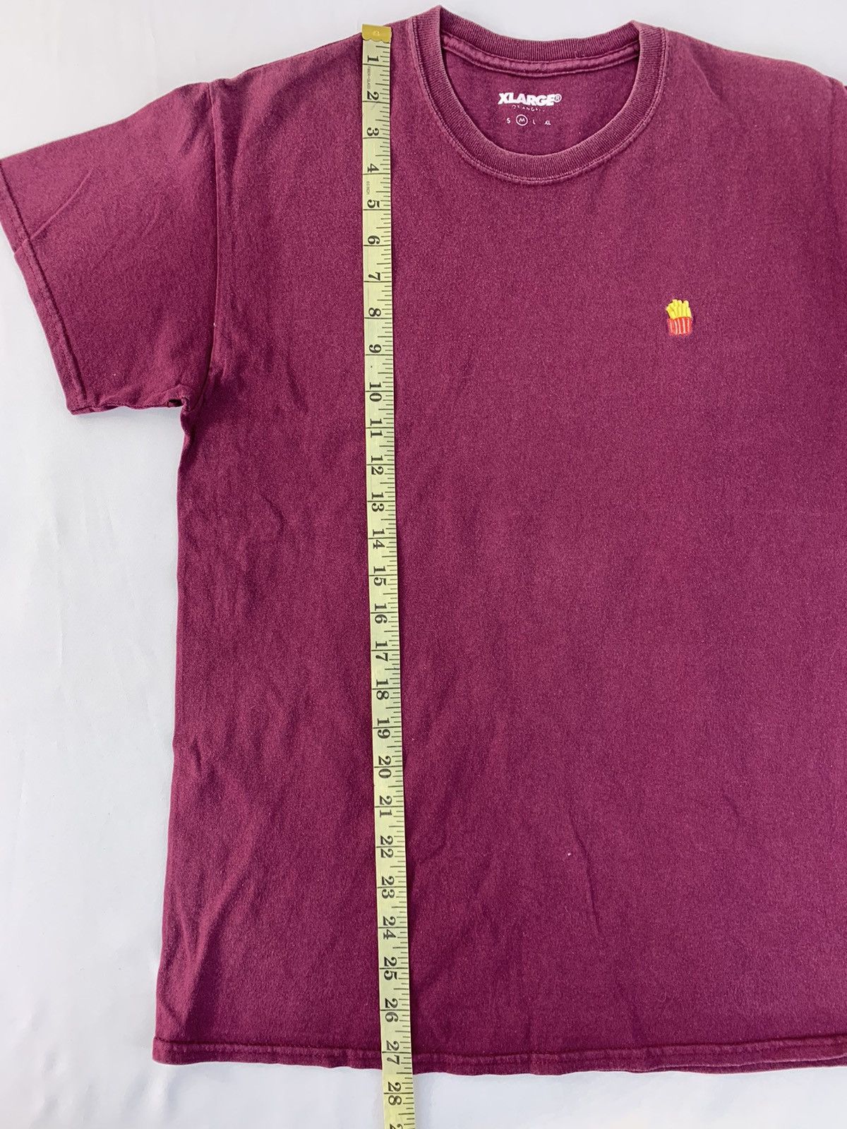 Hype X Large Embroidery Fries Logo Spell Out Printed Tee