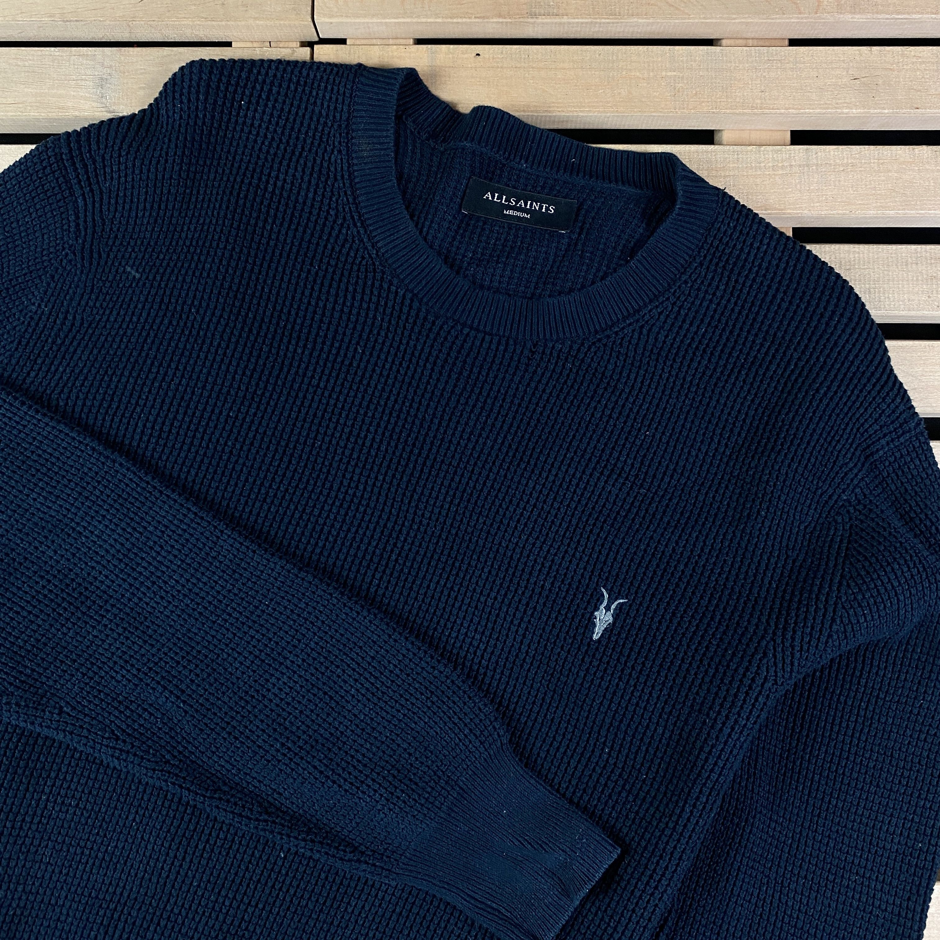 Allsaints Mens Long Sleeve Sweater Pullover AllSaints Size M Cotton Size US M / EU 48-50 / 2 - 2 Thumbnail
