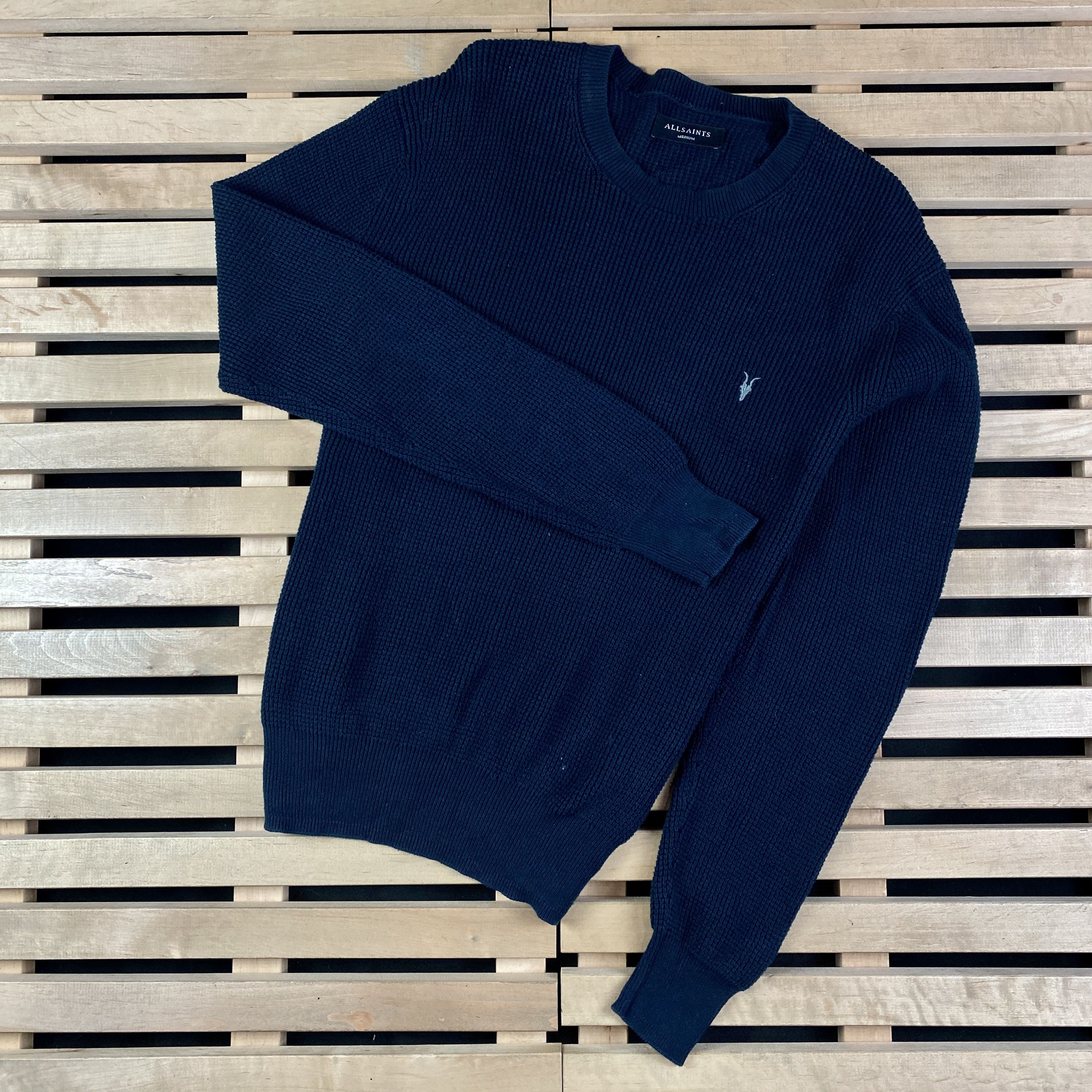 Allsaints Mens Long Sleeve Sweater Pullover AllSaints Size M Cotton Size US M / EU 48-50 / 2 - 1 Thumbnail