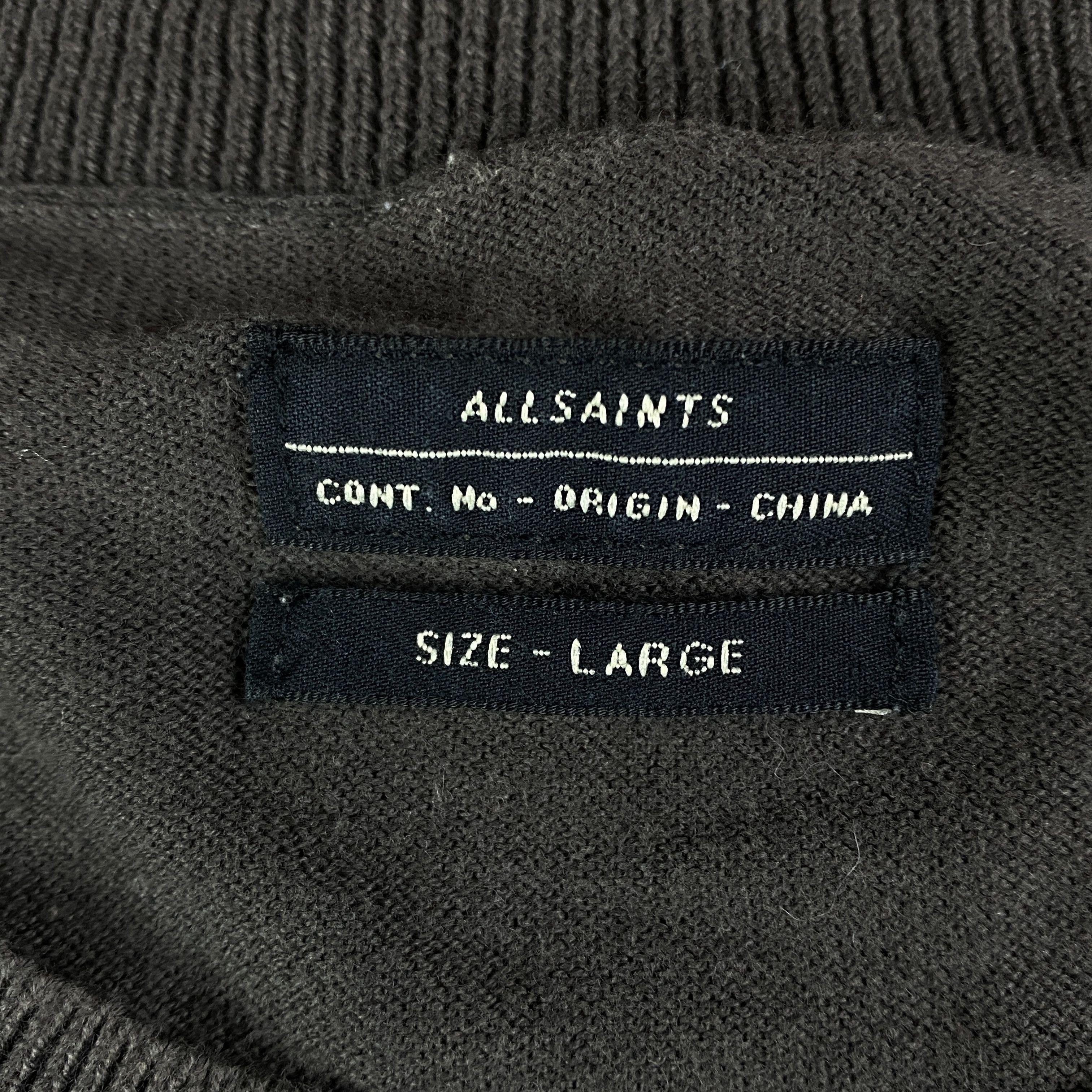 Allsaints Mens Long Sleeve Sweater Pullover AllSaints Size L Cotton Size US L / EU 52-54 / 3 - 4 Thumbnail