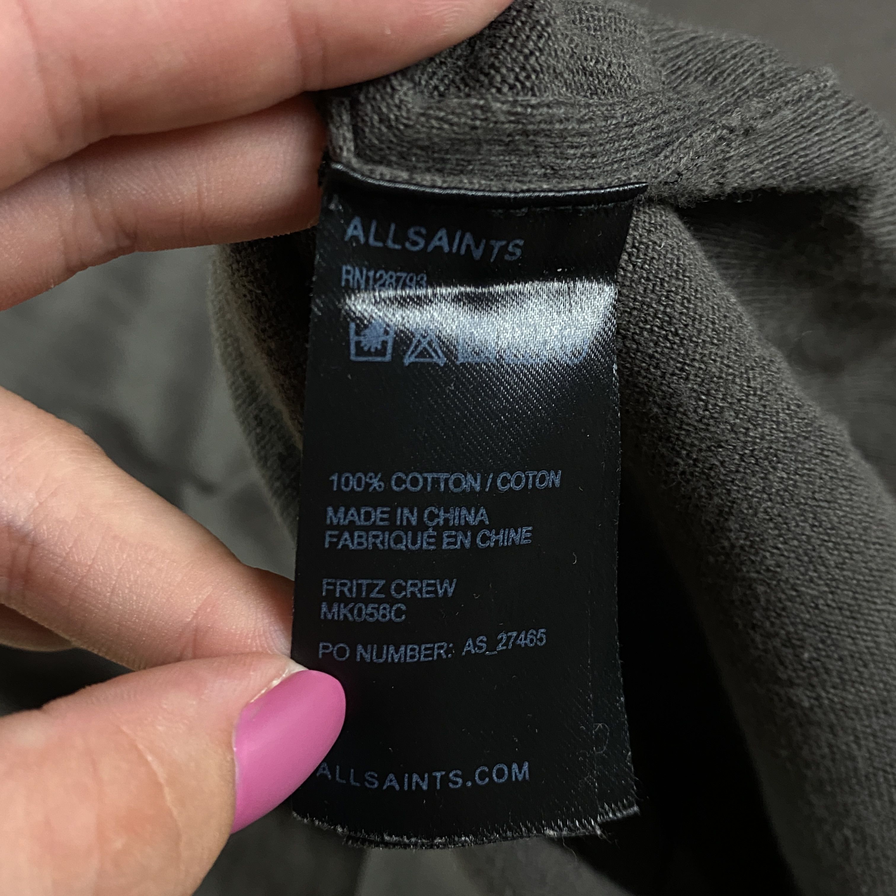 Allsaints Mens Long Sleeve Sweater Pullover AllSaints Size L Cotton Size US L / EU 52-54 / 3 - 5 Thumbnail