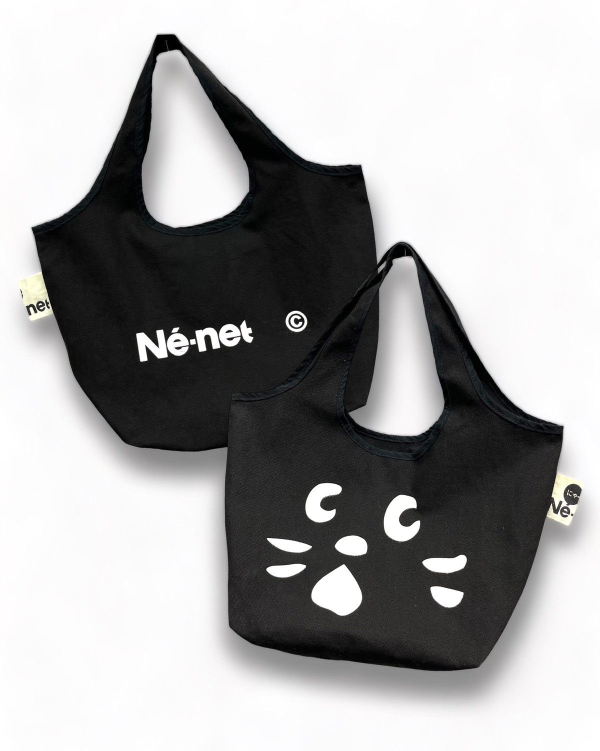 Ne-Net By Issey Miyake Iconic Cat Canvas Cotton Tote Bag in Black, Men's