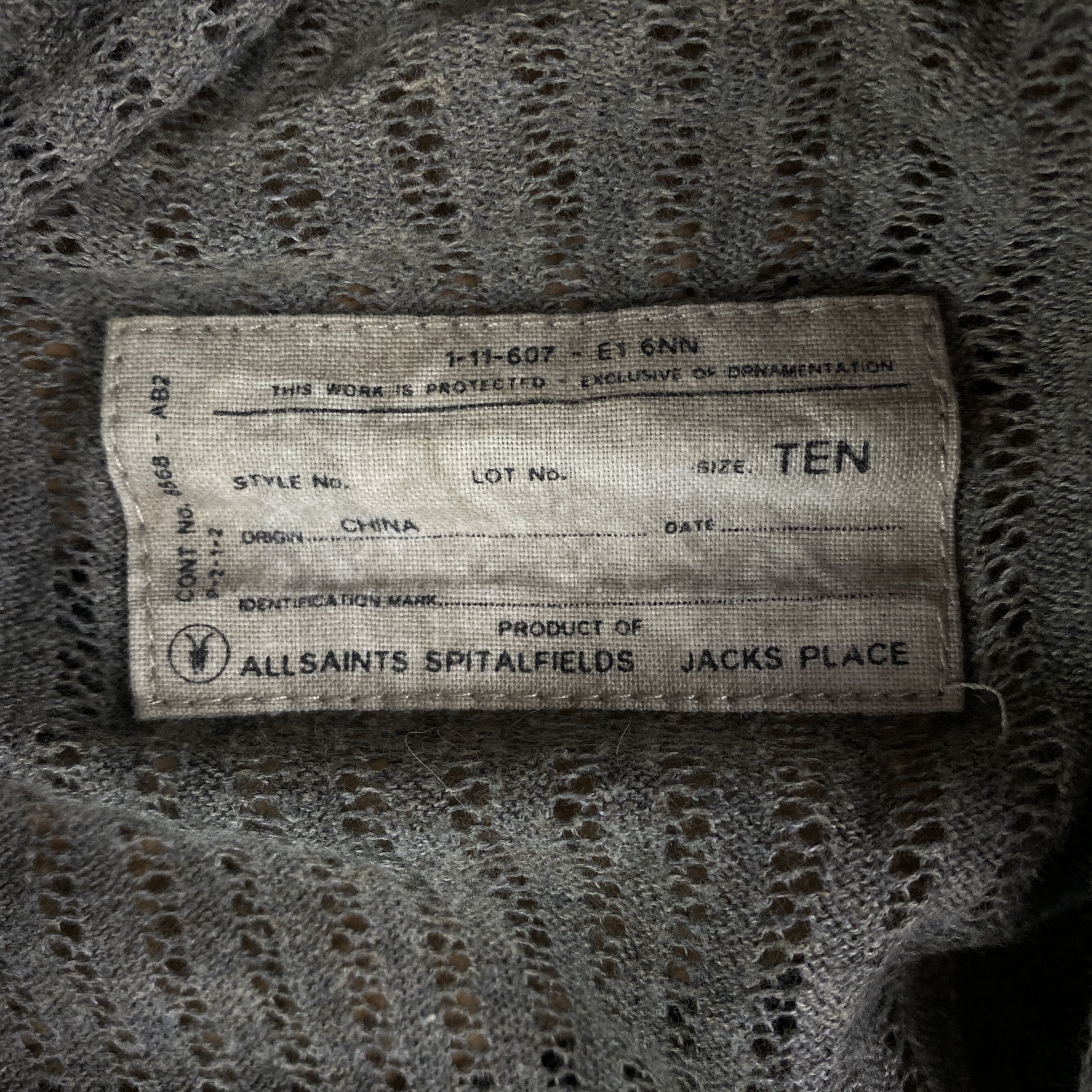 Allsaints Womens Kumara Gilet AllSaints Spitalfields Size 10 Cotton Size L / US 10 / IT 46 - 4 Thumbnail