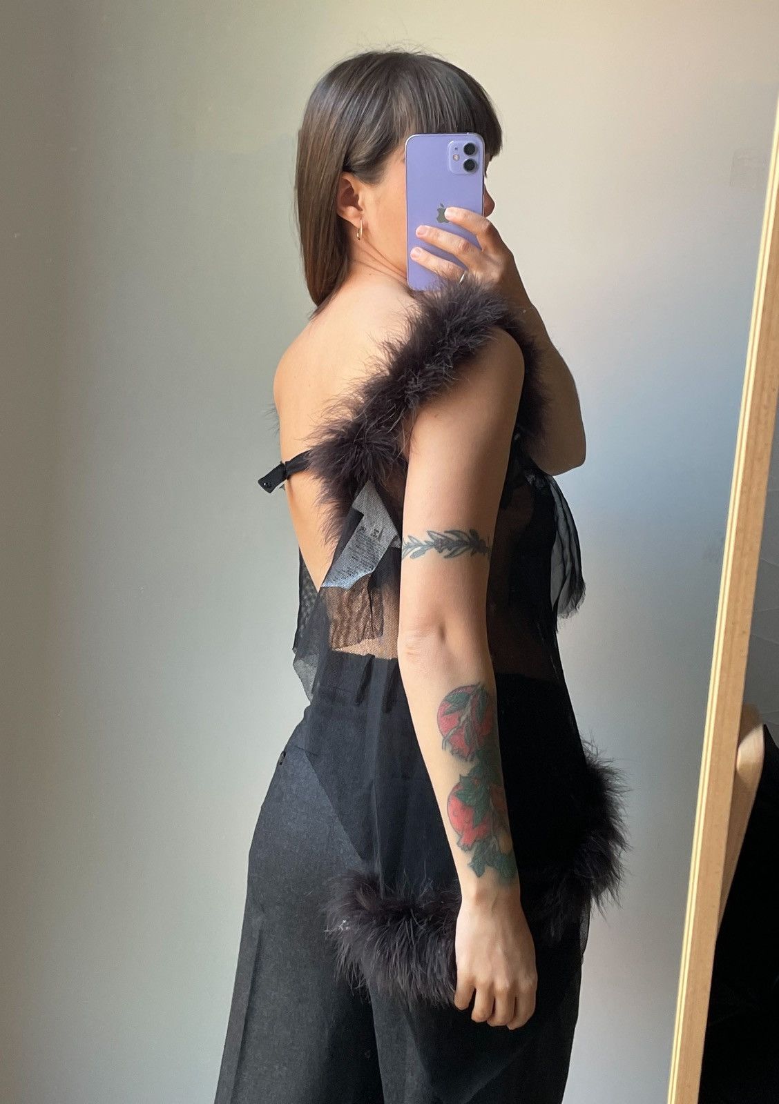 Maison Margiela 2015 FW ⚡️Maison Margiela Artisanal Fur Mesh Top Tank Shirt Size S / US 4 / IT 40 - 4 Thumbnail